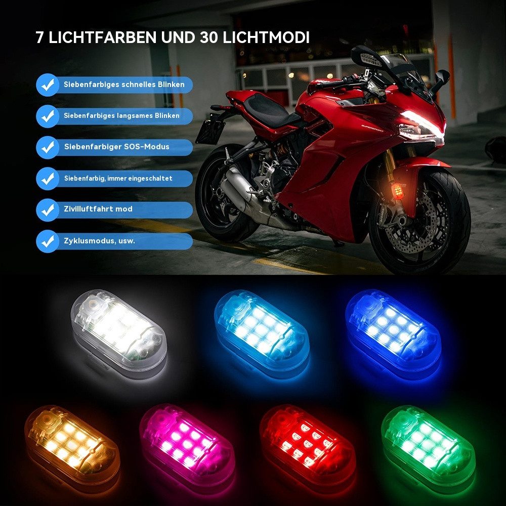 Hikity Rückleuchte Auto Fernbedienung Blitzlicht, Drahtloses Led 7 Colours USB-Aufladung