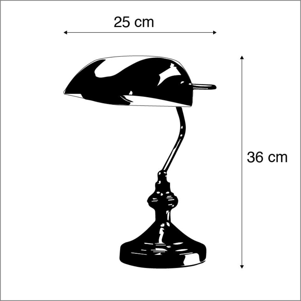 Qazqa LED Schreibtischlampe Banker, Dimmbar, LED wechselbar, Extra-Warmweiß, QAZQA Büro lampe, e27, Grün, Stahl, Retro