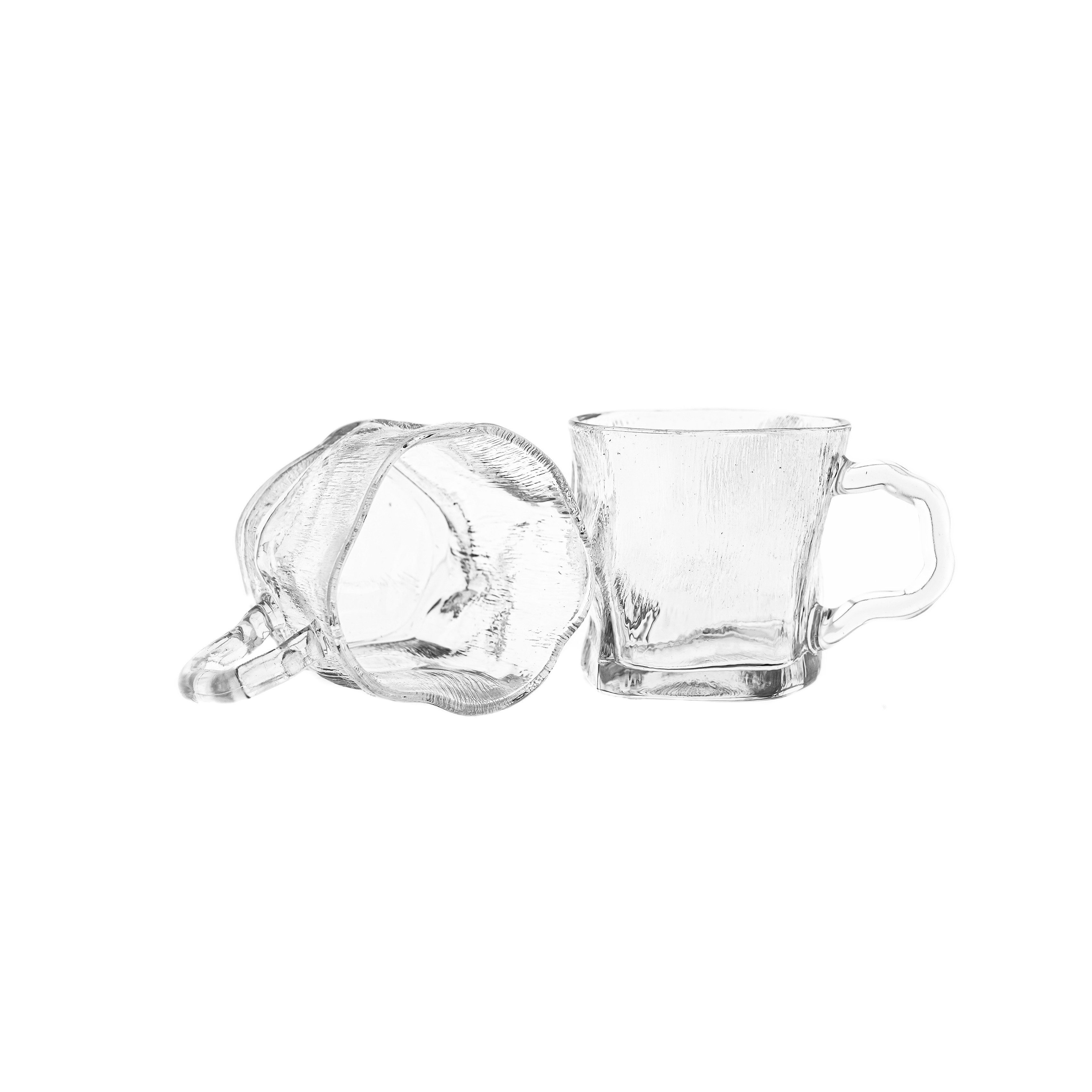 Almina Gläser-Set, 6-tlg., Glas, 6-teilig, mit Henkel, 245 ml, in organischer Form