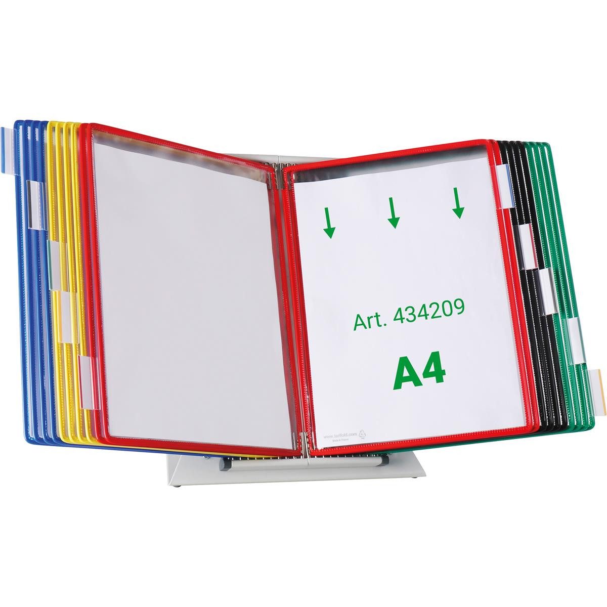 Fächermappe 434209 DIN A4 farbsortiert mit 20 St. Sichttafeln