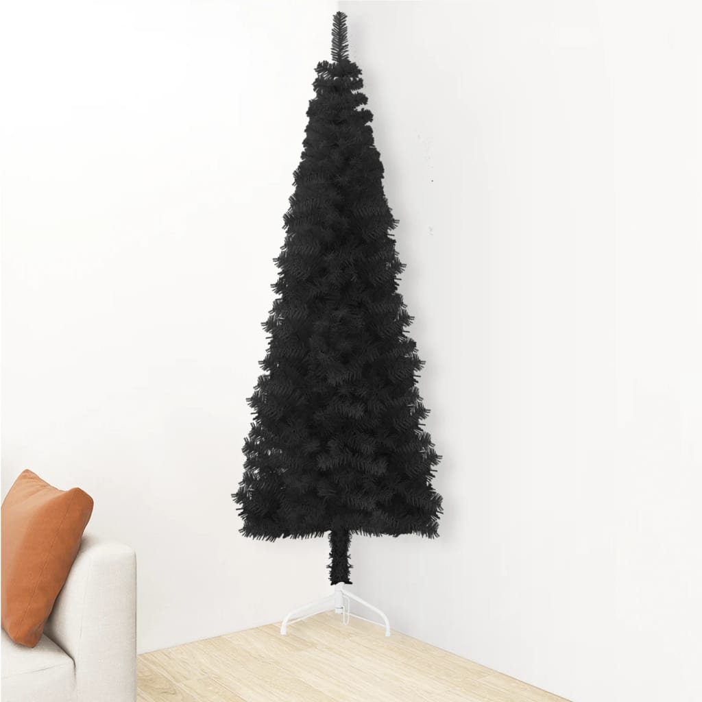 furnicato Künstlicher Weihnachtsbaum Künstlicher Schlank cm Schwarz 180 Ständer Halb-Weihnachtsbaum