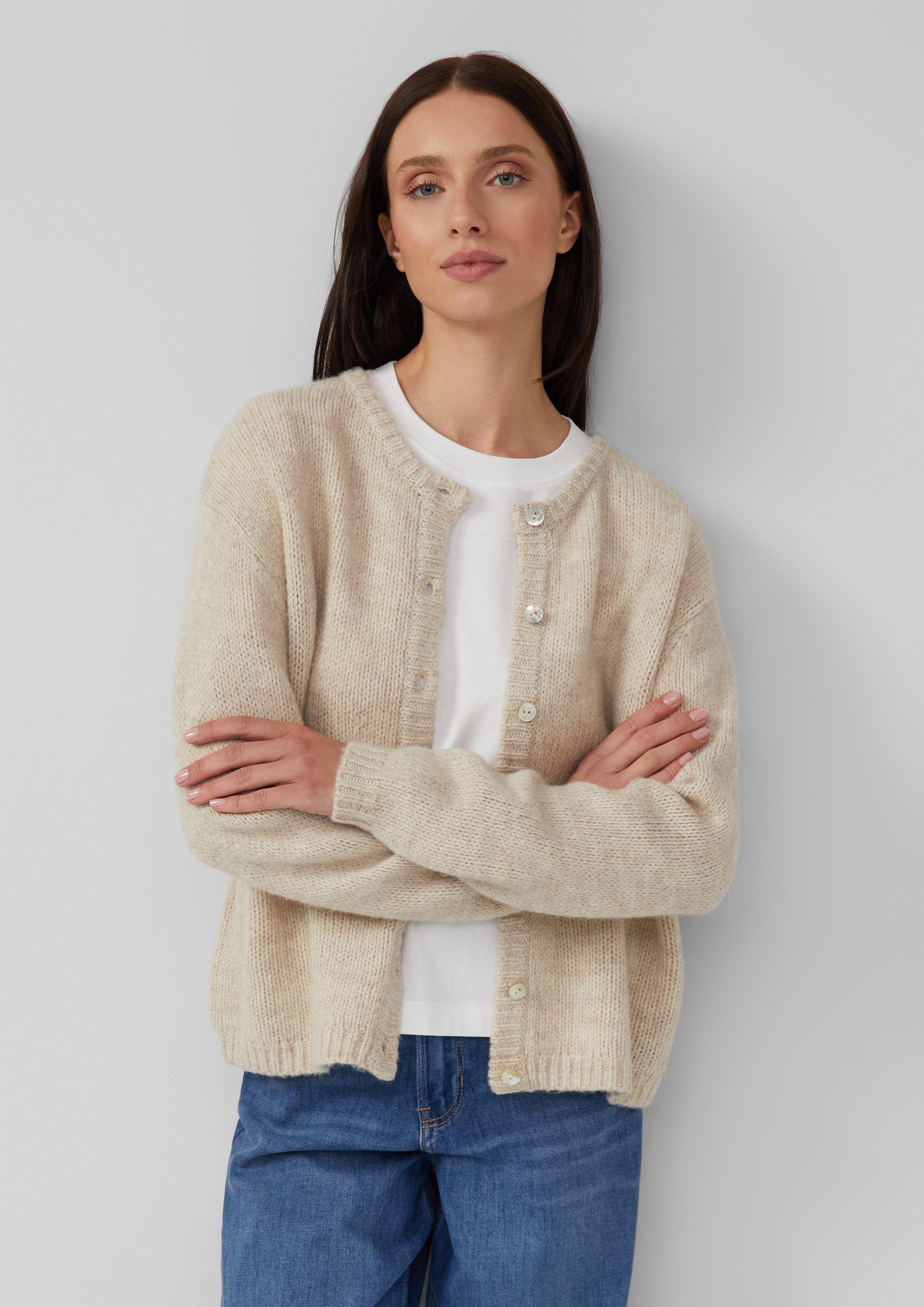s.Oliver Strickjacke Weiche Strickjacke aus Alpakamix günstig online kaufen