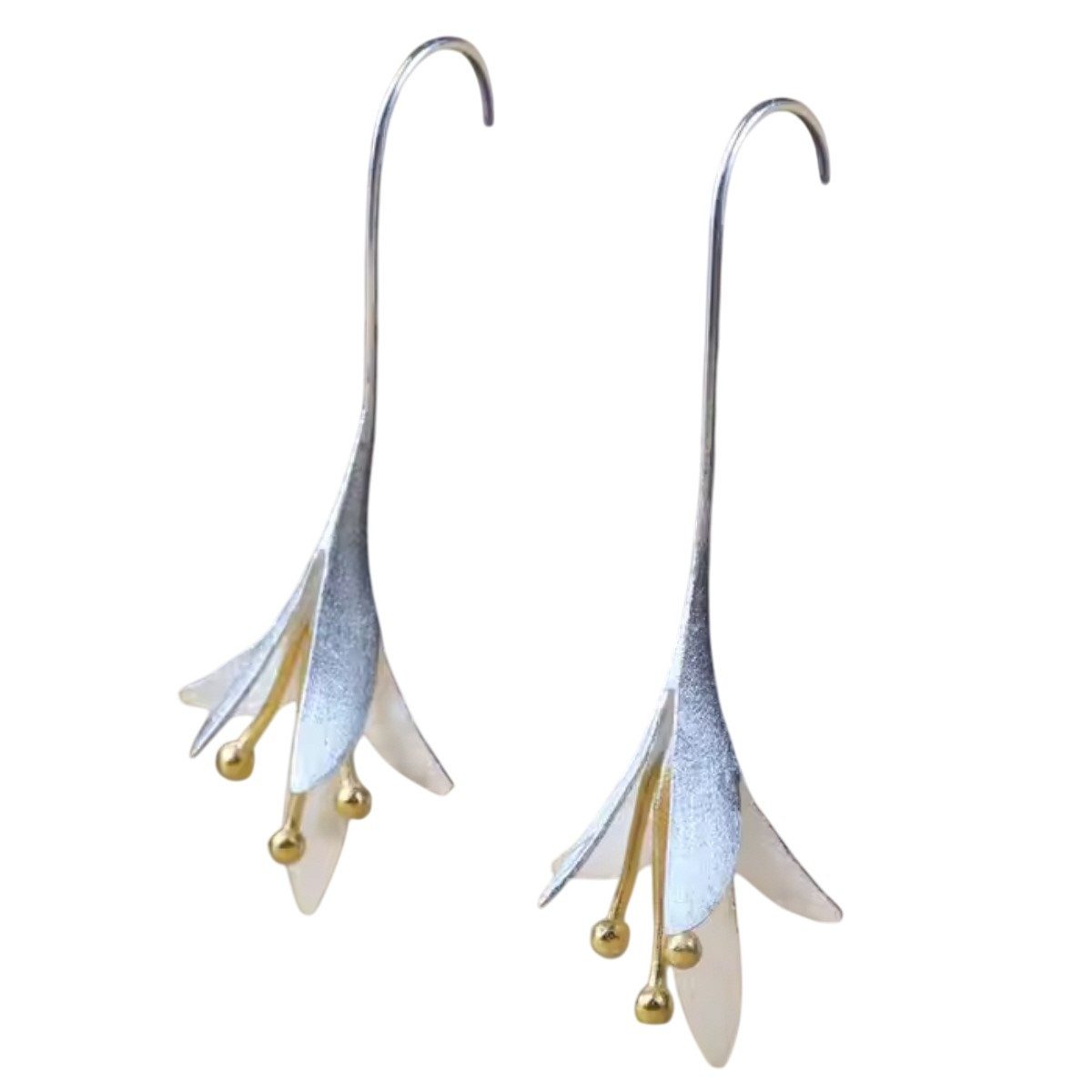 ELLAWIL Paar Ohrhaken Ohrschmuck Damenohrringe Ohrhaken Ohrringe Blume Tropfen (GESCHENKIDEE, Sterling Silber 925), inklusive Geschenkschachtel