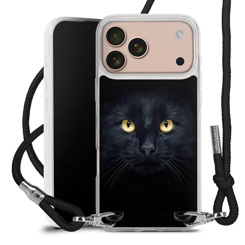 DeinDesign Handyhülle Katze Auge schwarz Tom Cat, Apple iPhone 17 Pro Max Handykette Hülle mit Band Case zum Umhängen