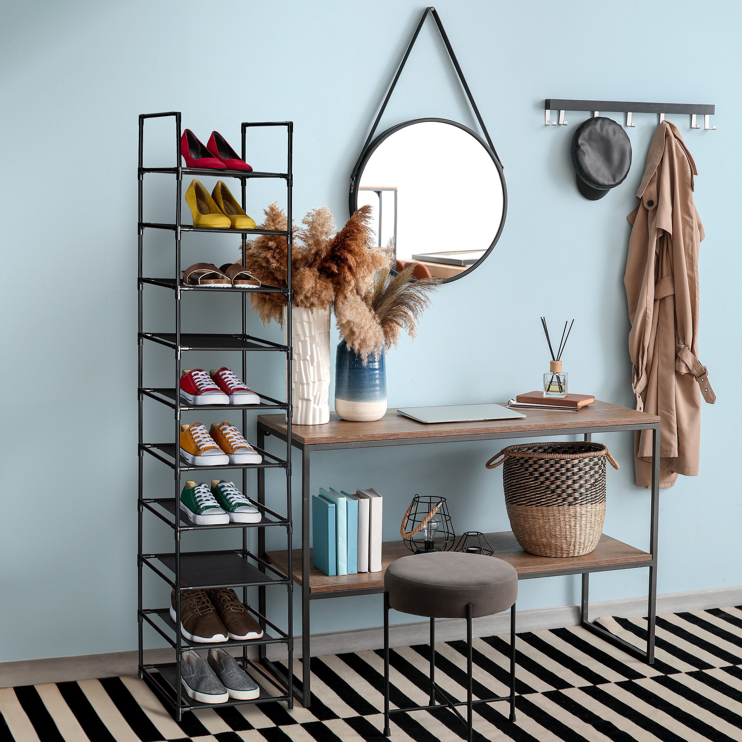 relaxdays Schuhregal schmal, 10 Ebenen günstig online kaufen
