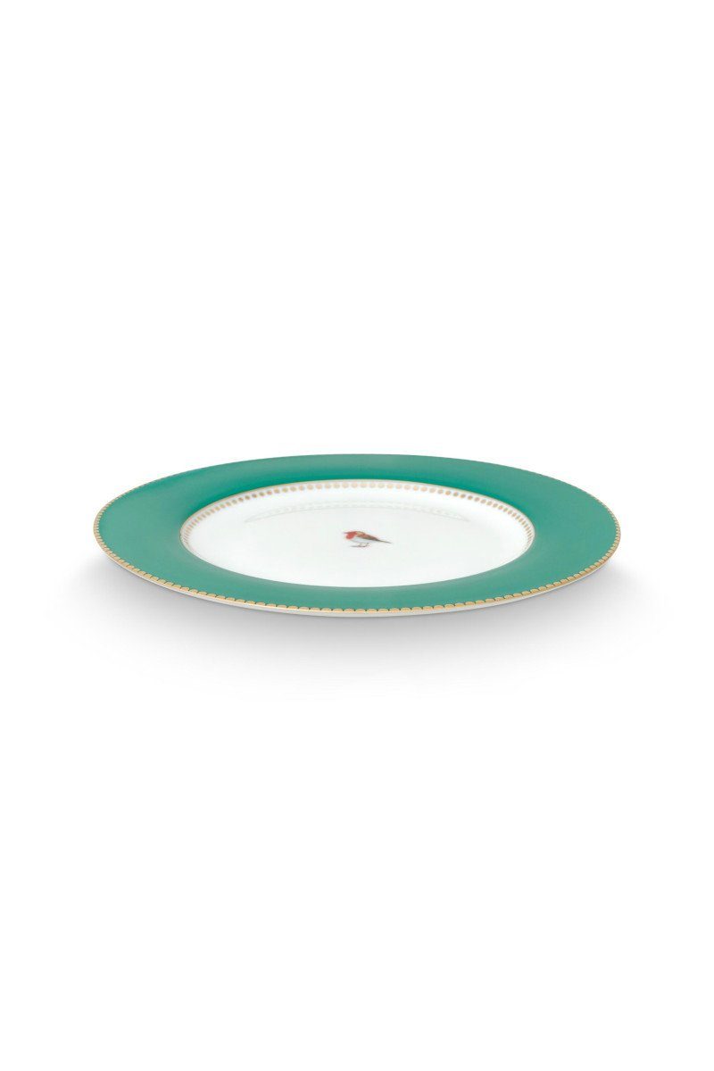 PiP Studio Speiseteller Love Birds Speisteller grün 26,5cm, Plate Love Birds Emerald 26.5cm