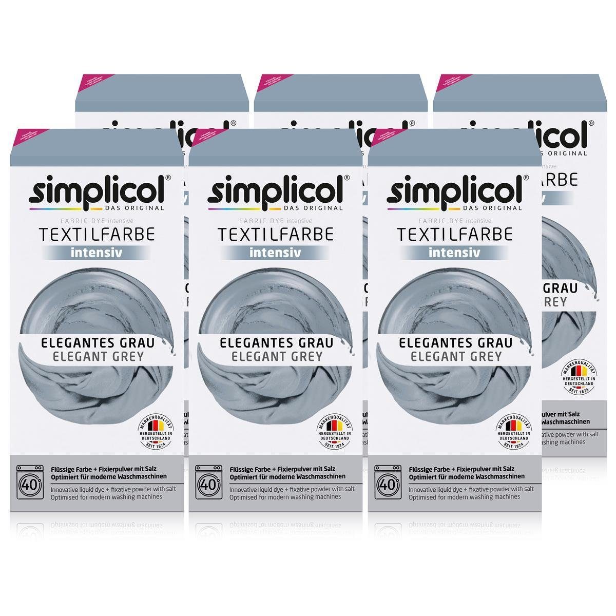 Textilfarbe Simplicol Textilfarbe intensiv Elegantes-Grau - Einfaches Färben (6er