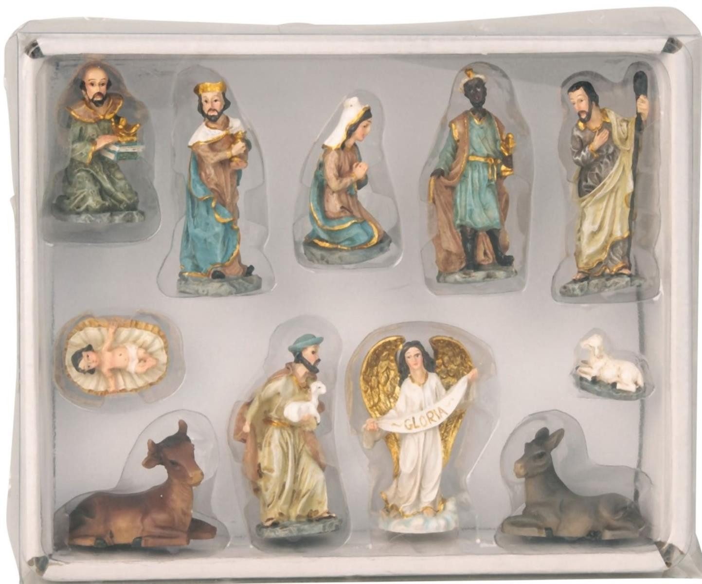 Geschenkestadl Krippenfigur Krippenfiguren Set 11-teilig für klassische Weihnachtskrippe (Set, 11 tlg), Dekoration für eine weihnachtliche Krippenlandschaft
