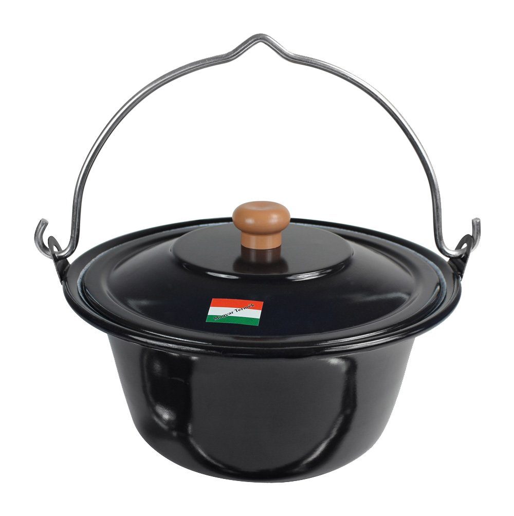 Grillplanet Holzkohlegrill Grillplanet® Gulaschkessel 6 Liter mit Deckel, Kessel Deckel Set