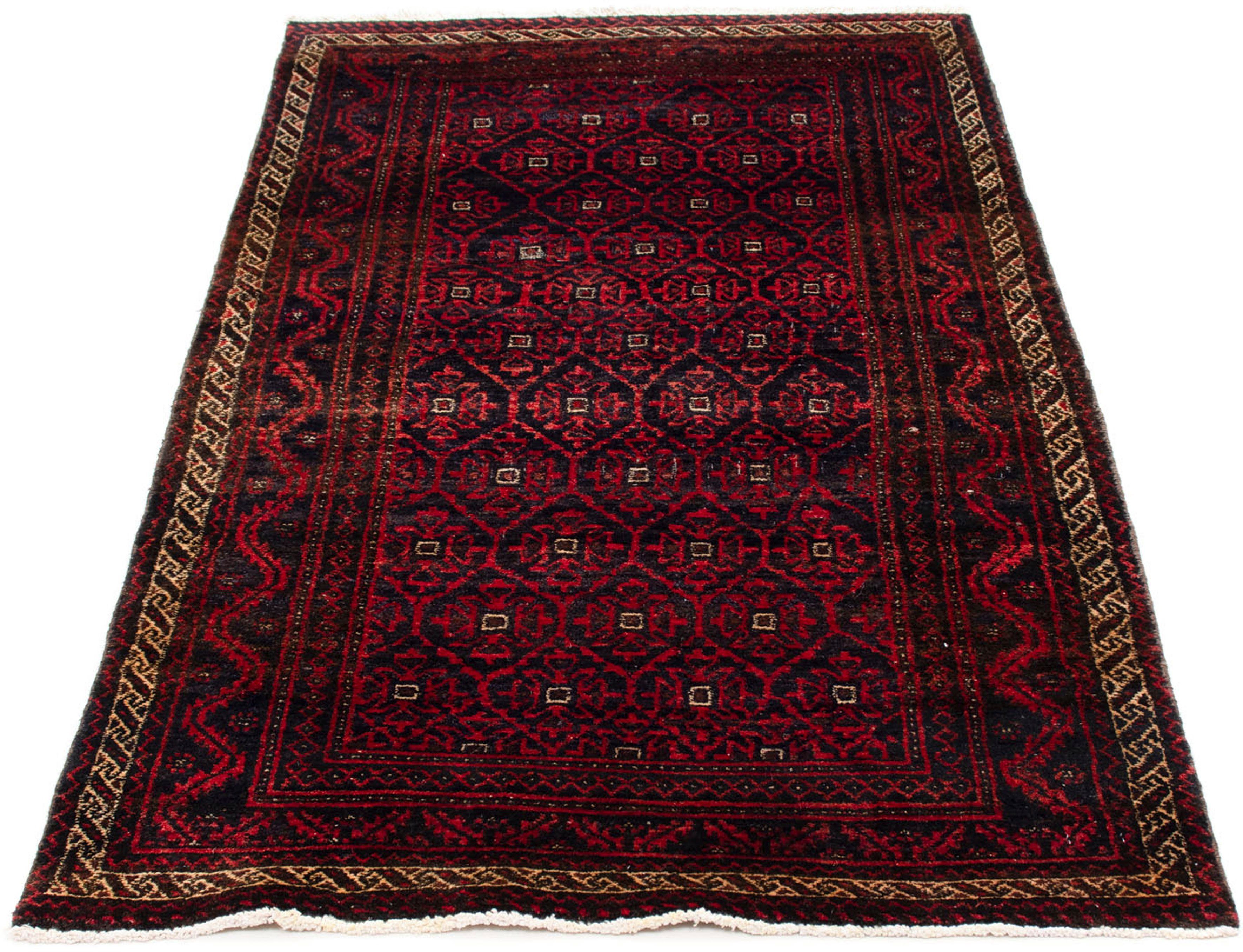 Orientteppich Belutsch - 177 x 92 cm - dunkelrot, morgenland, rechteckig, Höhe: 8 mm, Wohnzimmer, Handgeknüpft, Einzelstück mit Zertifikat