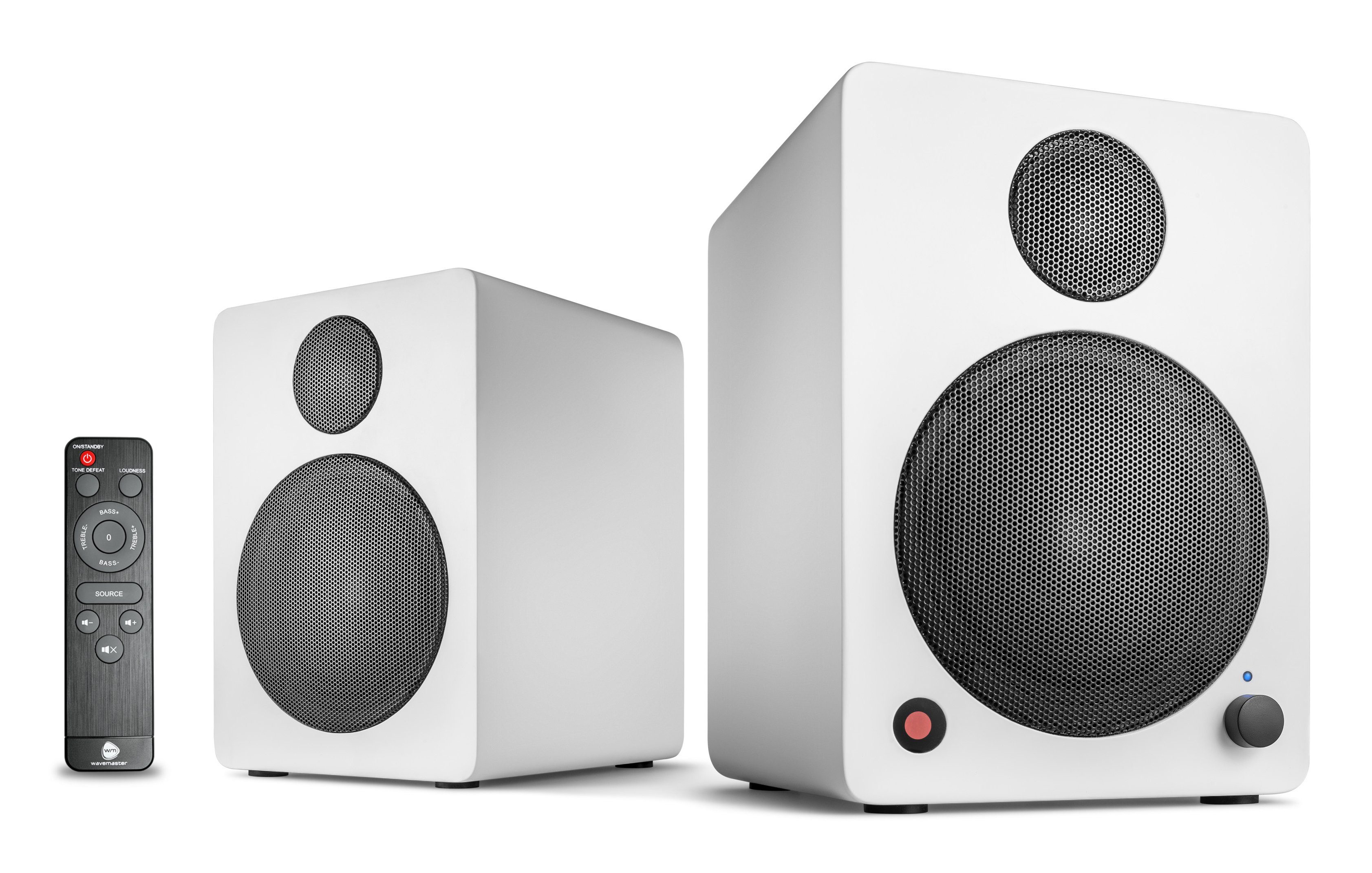 Wavemaster CUBE MINI Regal-Lautsprecher 2.0 (Bluetooth, 36 W, IR-Fernbedienung, Auto Switch, Subwoofer-Ausgang)