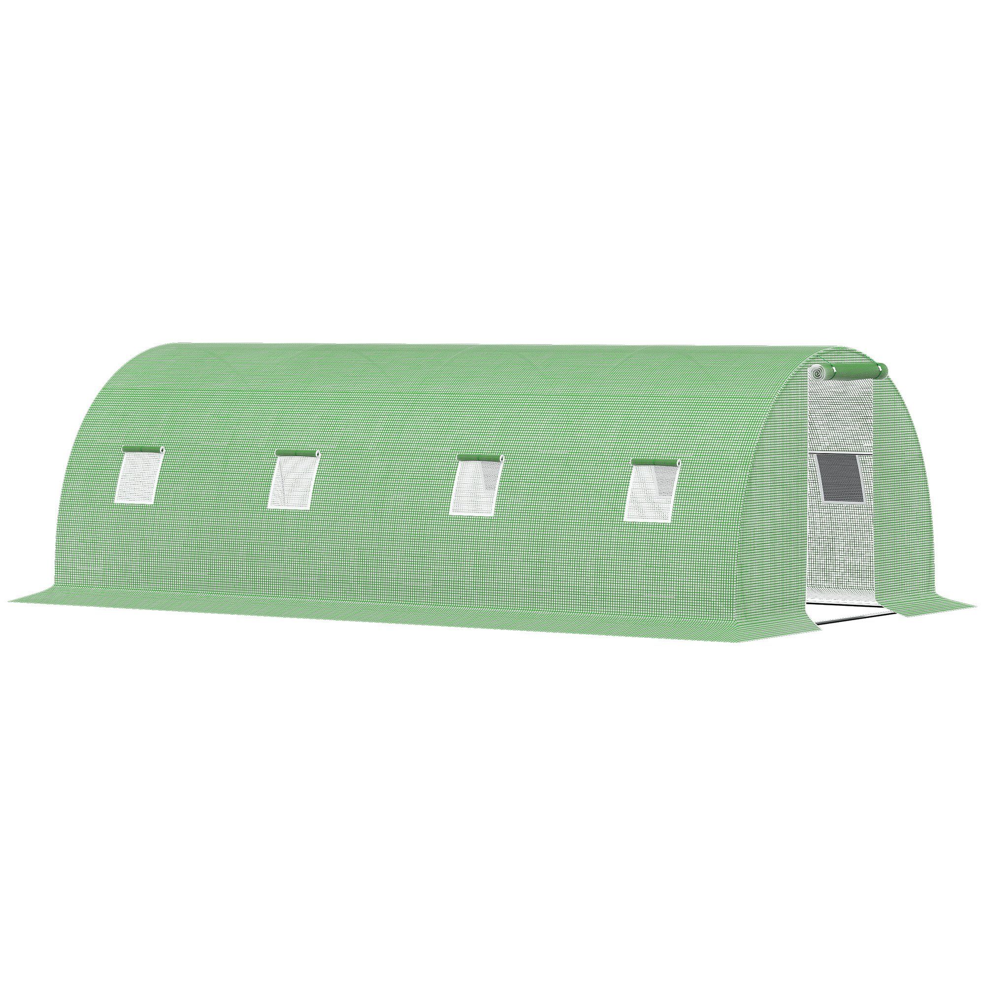 Foliengewächshaus begehbares Polytunnel Gewächshaus mit 8 Fenster Treibhaus