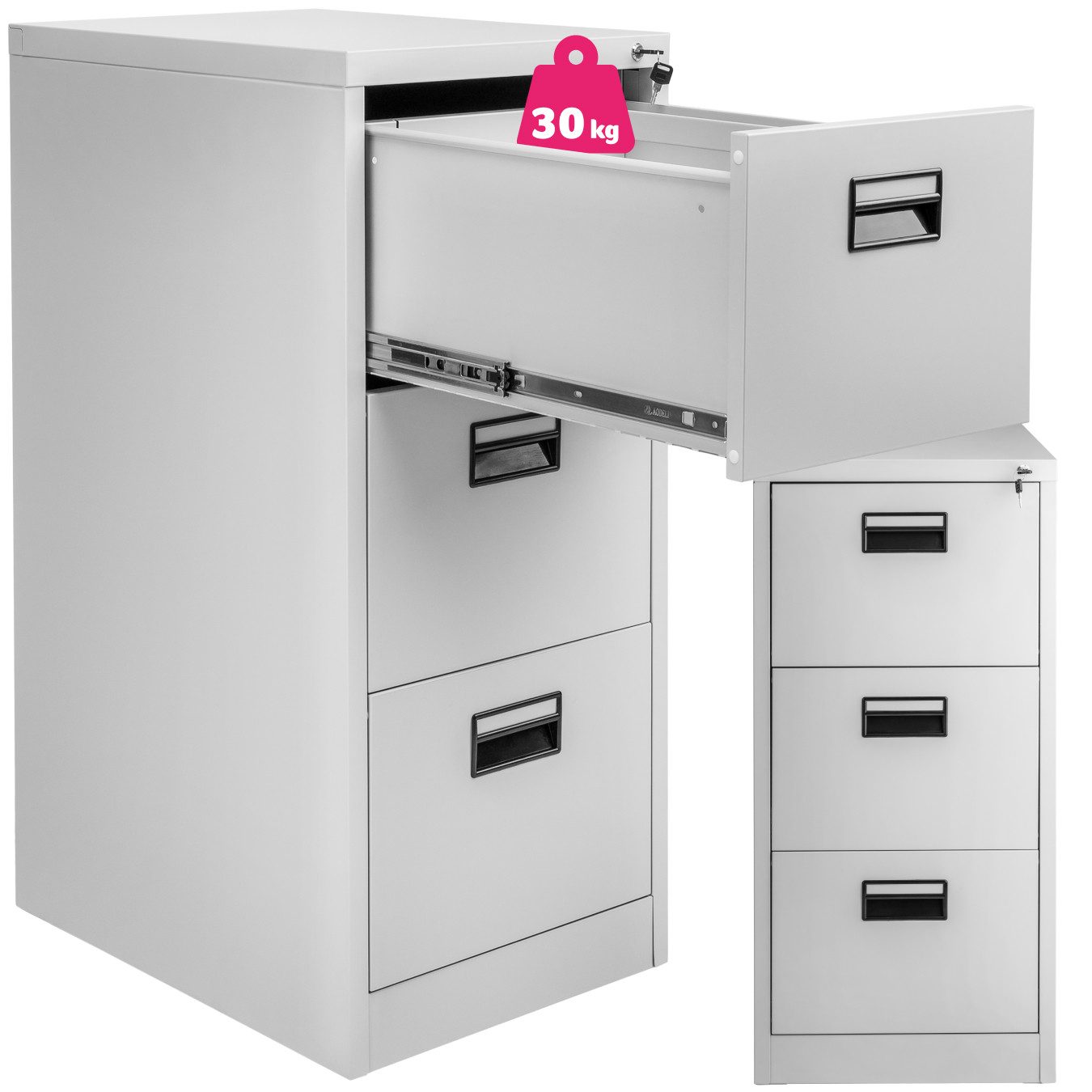 tectake Aktenschrank Büroschrank mit 3 Schubladen günstig online kaufen