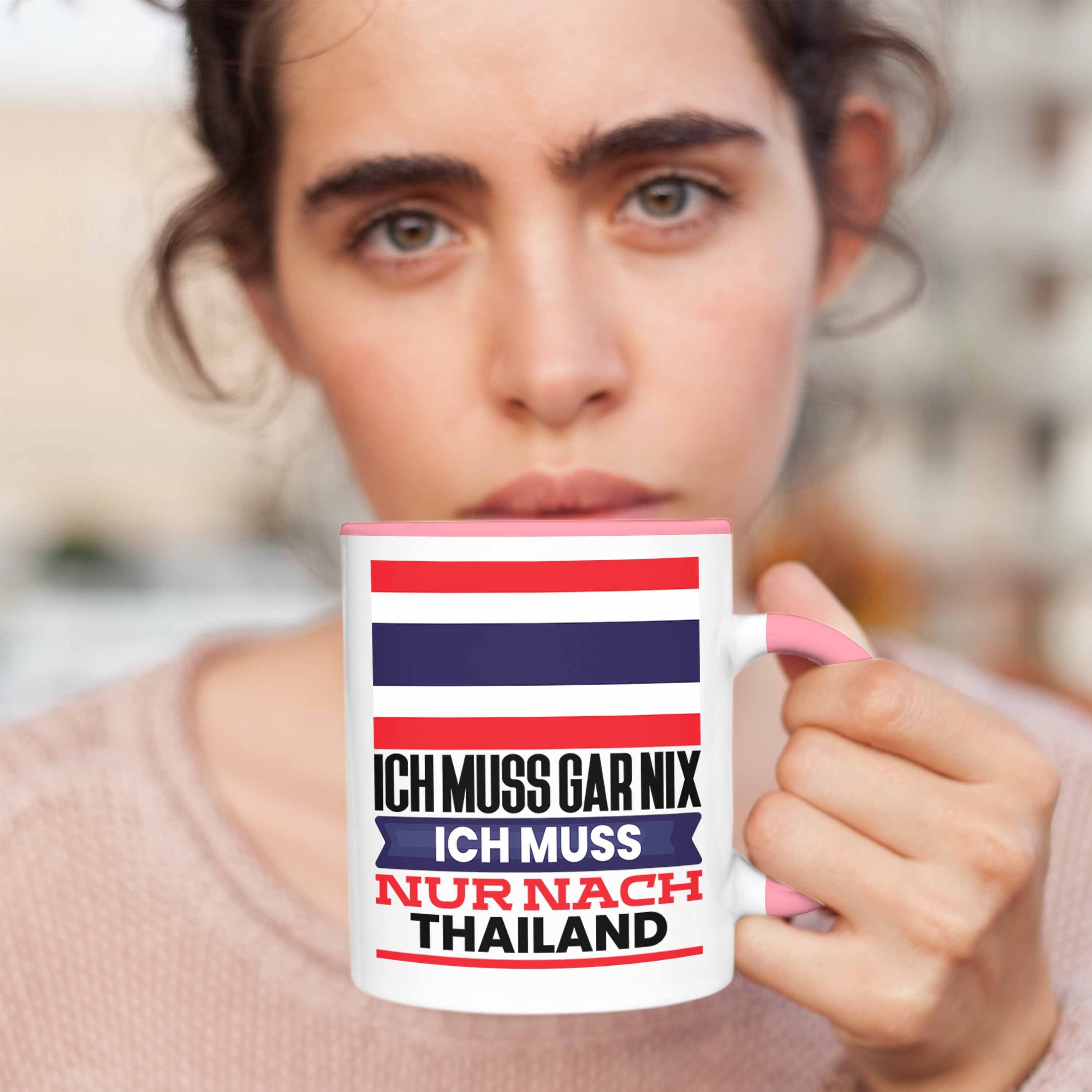 für Thailand Tasse Trendation Geburtstag Geschenk Thailänder Rosa Geschenkidee Urlaub Tasse