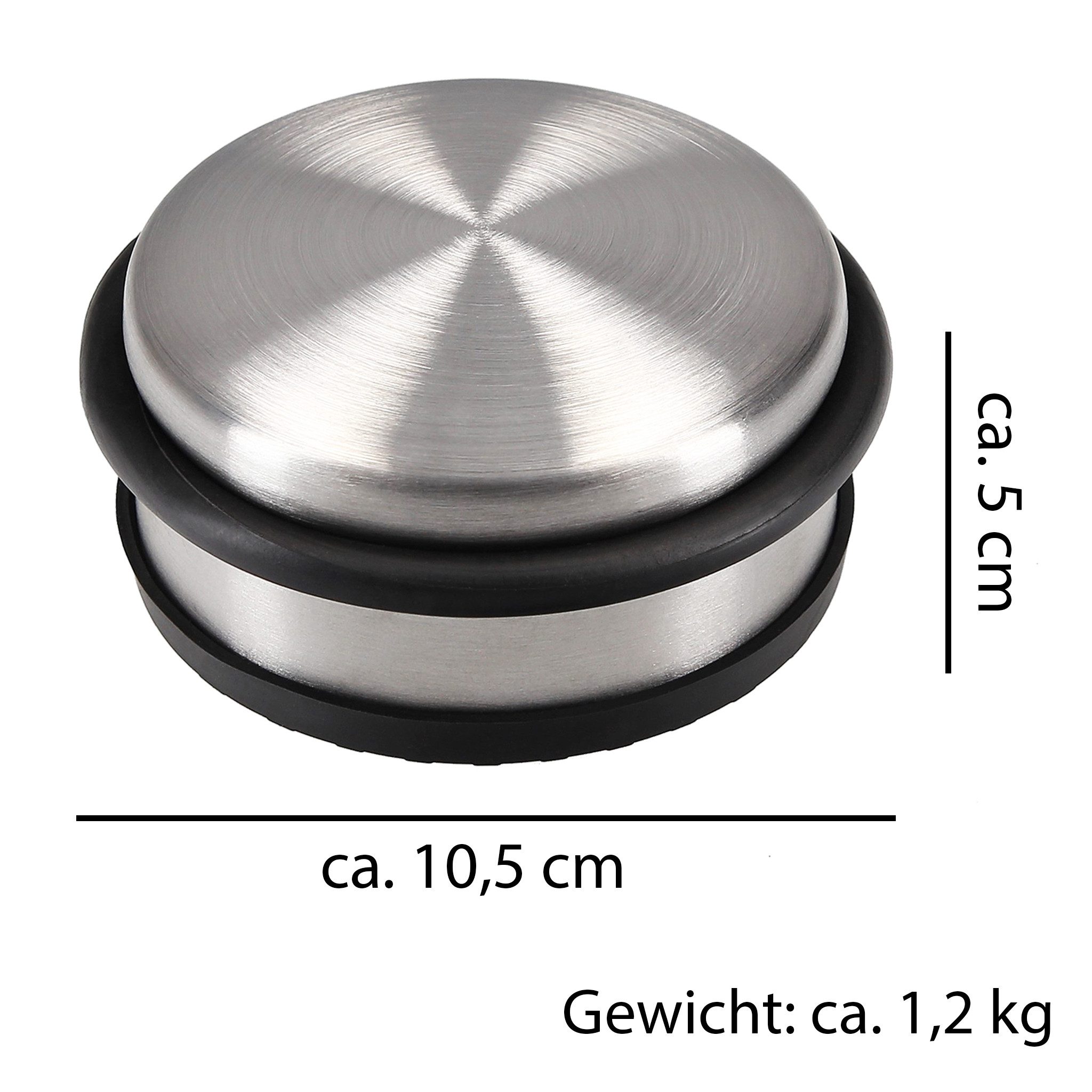VonBueren Türstopper 4er Set 1,2 kg Boden schwer ca. 10,5 x 5 cm Tür Stopper Edelstahl