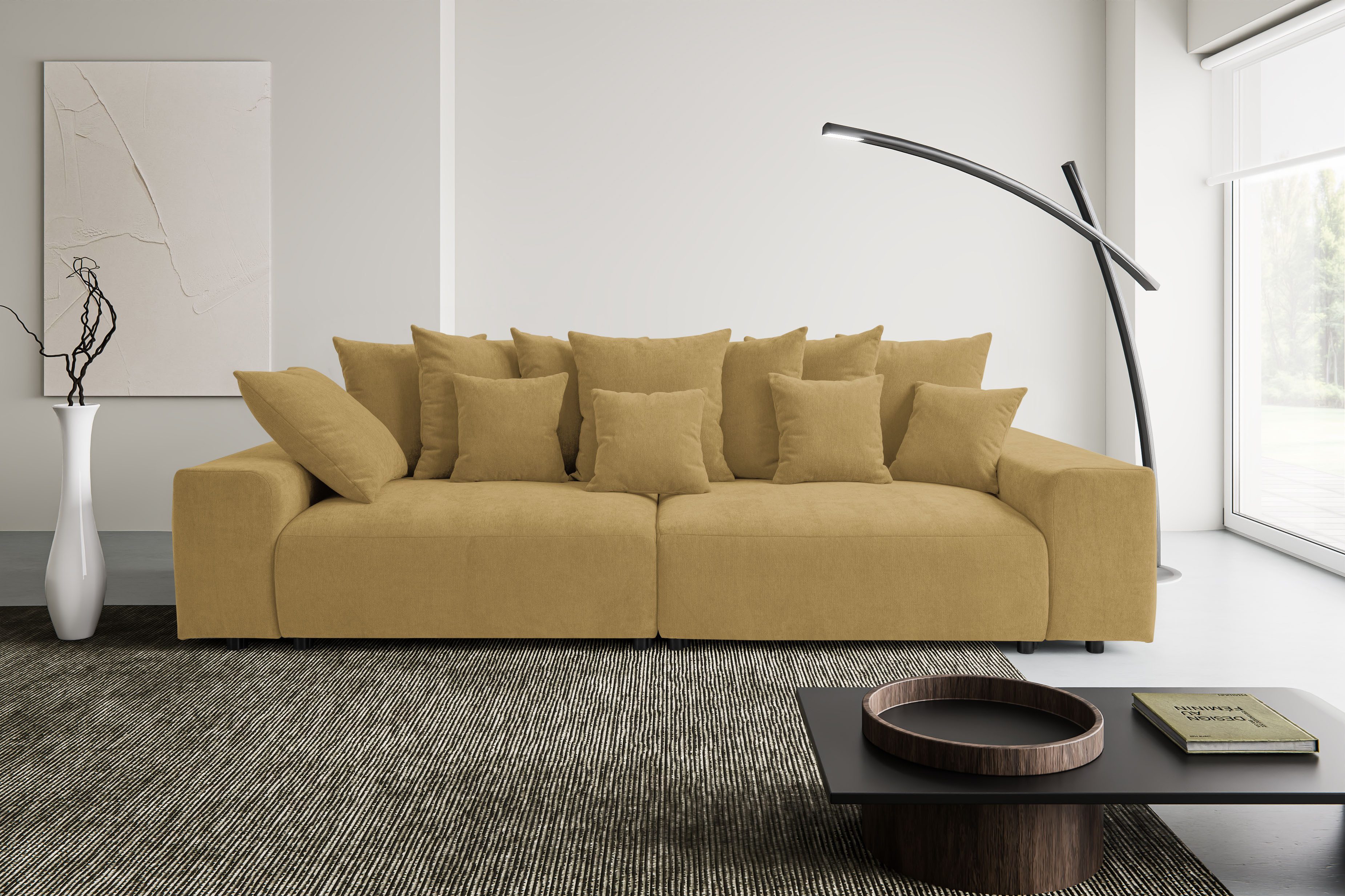 WERK2 Big-Sofa Maxi, viel Platz, Mega Sofa, viele Kissen, bequem, kuschel Design, Struktur, XXL