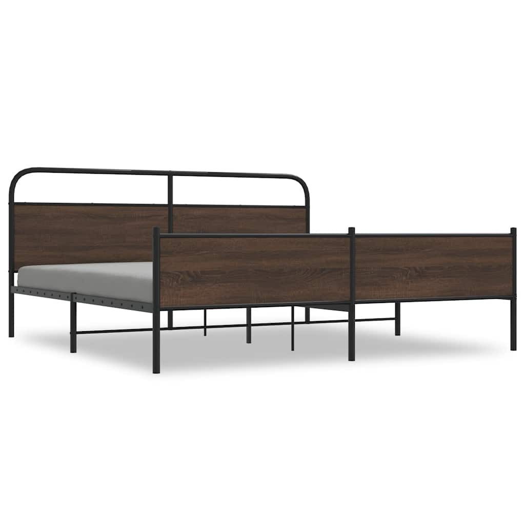 vidaXL Bett Metallbett ohne Matratze Braun günstig online kaufen