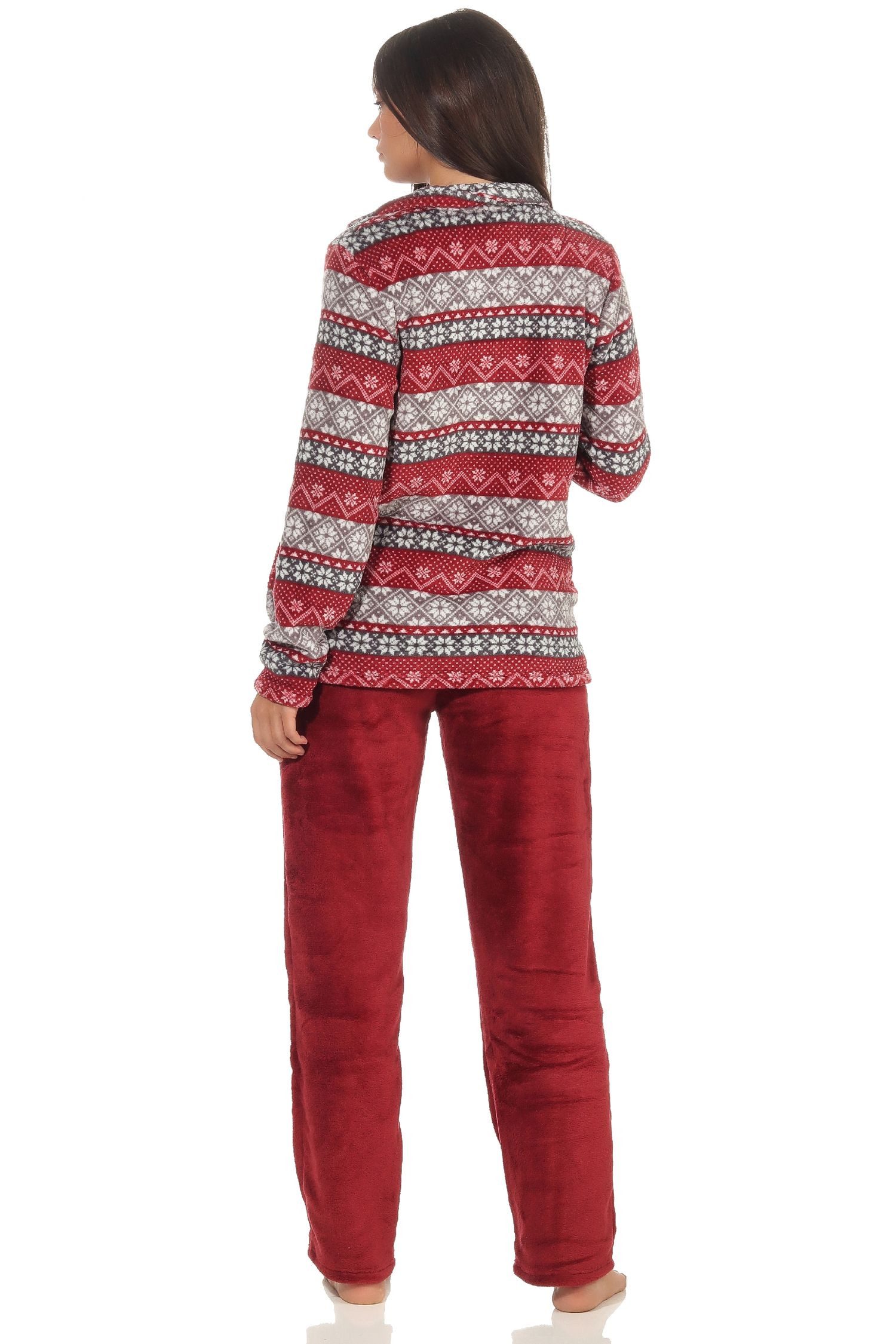 Normann Relaxanzug Kuscheliger Damen Hausanzug aus Coralfleece in tollem Norweger Design