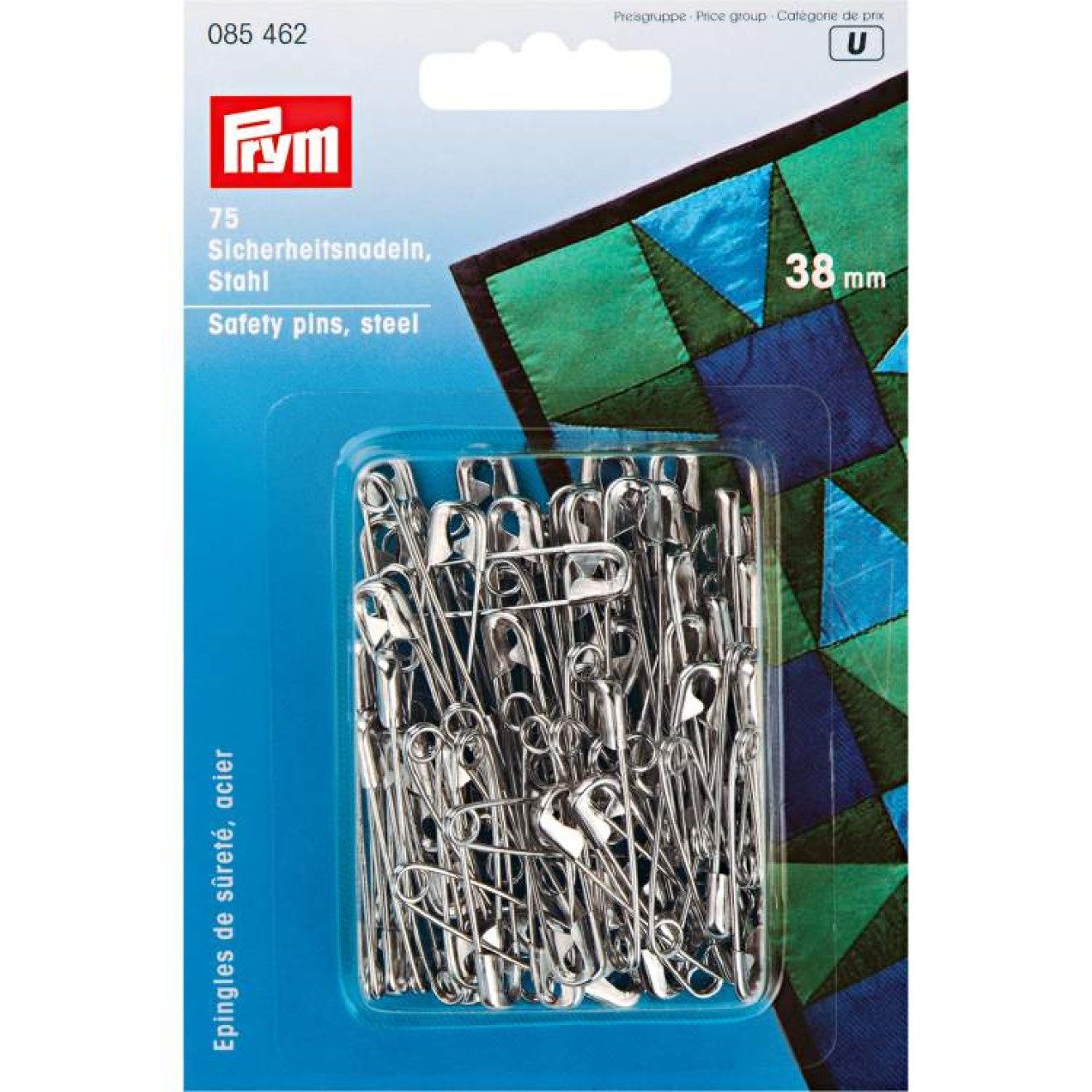 Prym Stricknadeln Sicherheitsnadeln 38 mm silberfarbig 75 St
