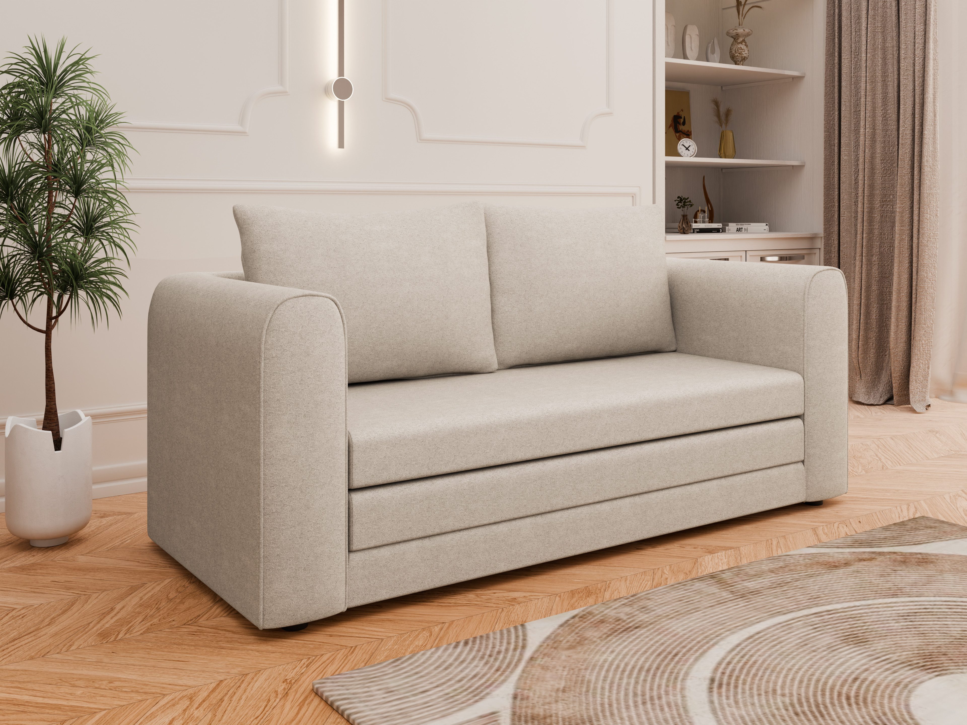 Homesy Schlafsofa Arelis – Moderne 2-Sitzer Sofa mit Bettfunktion, Bestseller, Platzsparendes Sofa mit Gästebettfunktion