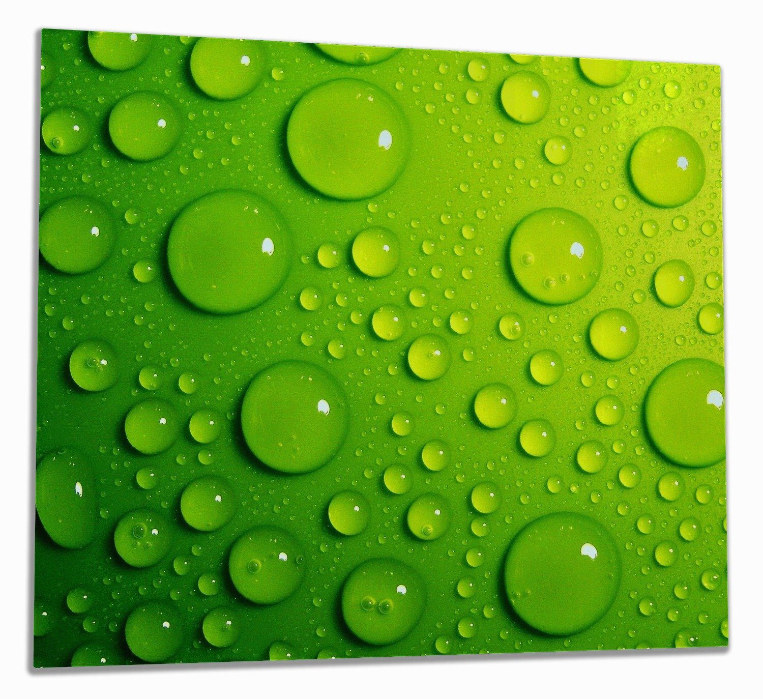 Wallario Herd-Abdeckplatte Wassertropfen auf Grün, ESG-Sicherheitsglas, (Glasplatte, 1 tlg., inkl. 5mm Noppen), verschiedene Größen