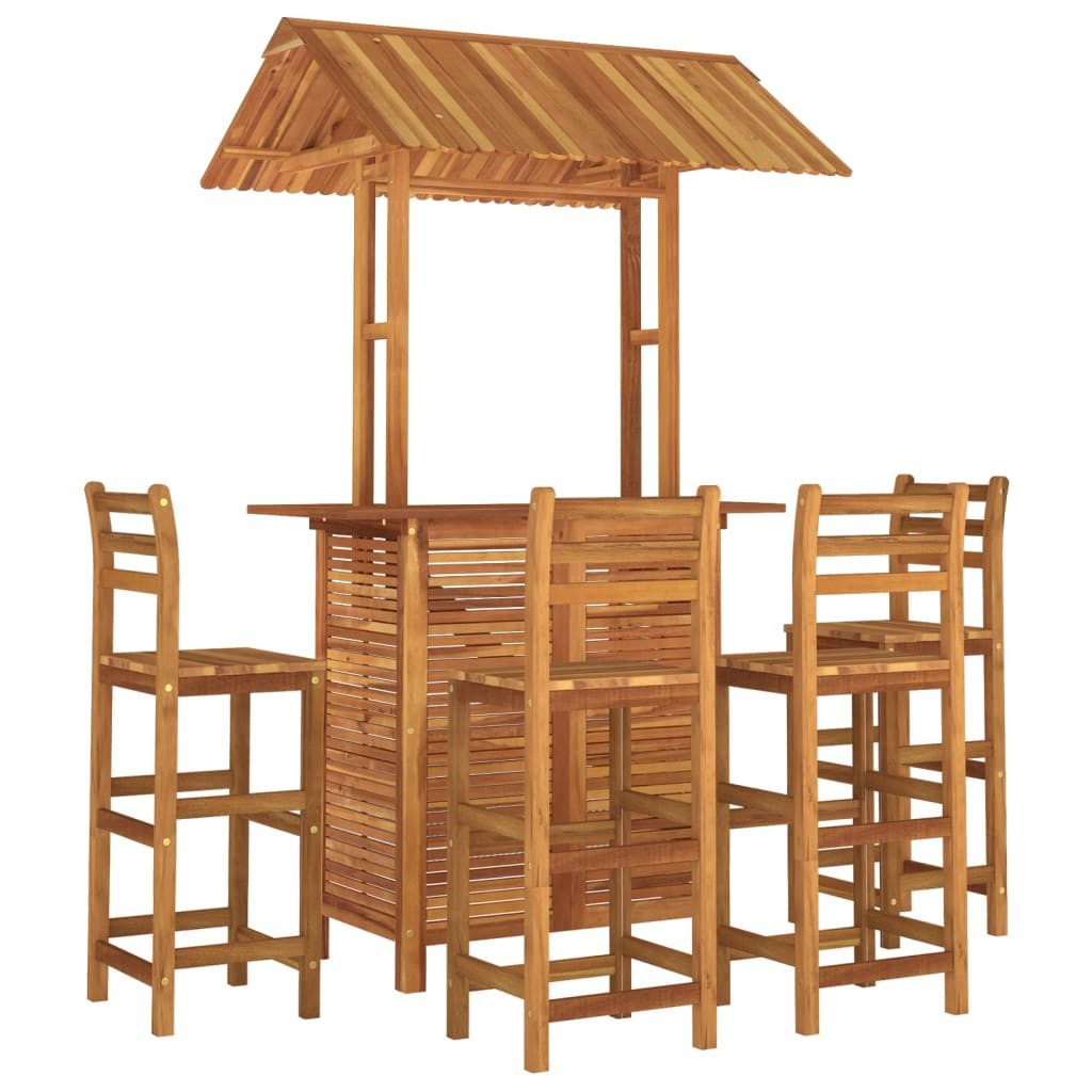 vidaXL Gartenlounge-Set 5-tlg. Gartenbar-Set Massivholz, (4-tlg)