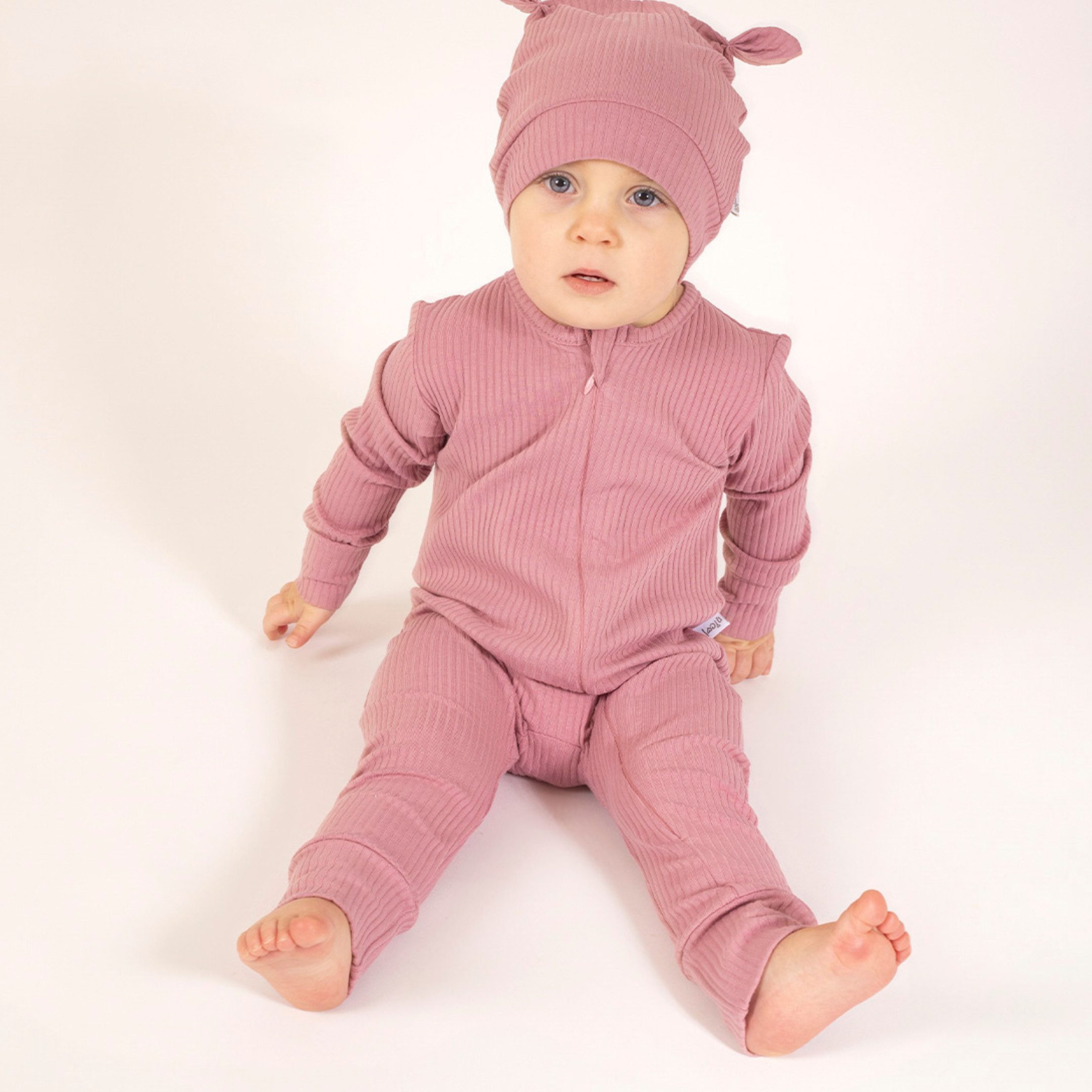 Bamar Nicol Schlafanzug Baby Einteiler Strampler Pyjama-Gerippt ohne Füße (1 tlg) Einfarbig, Dehnbar, Hoher Tragekomfort