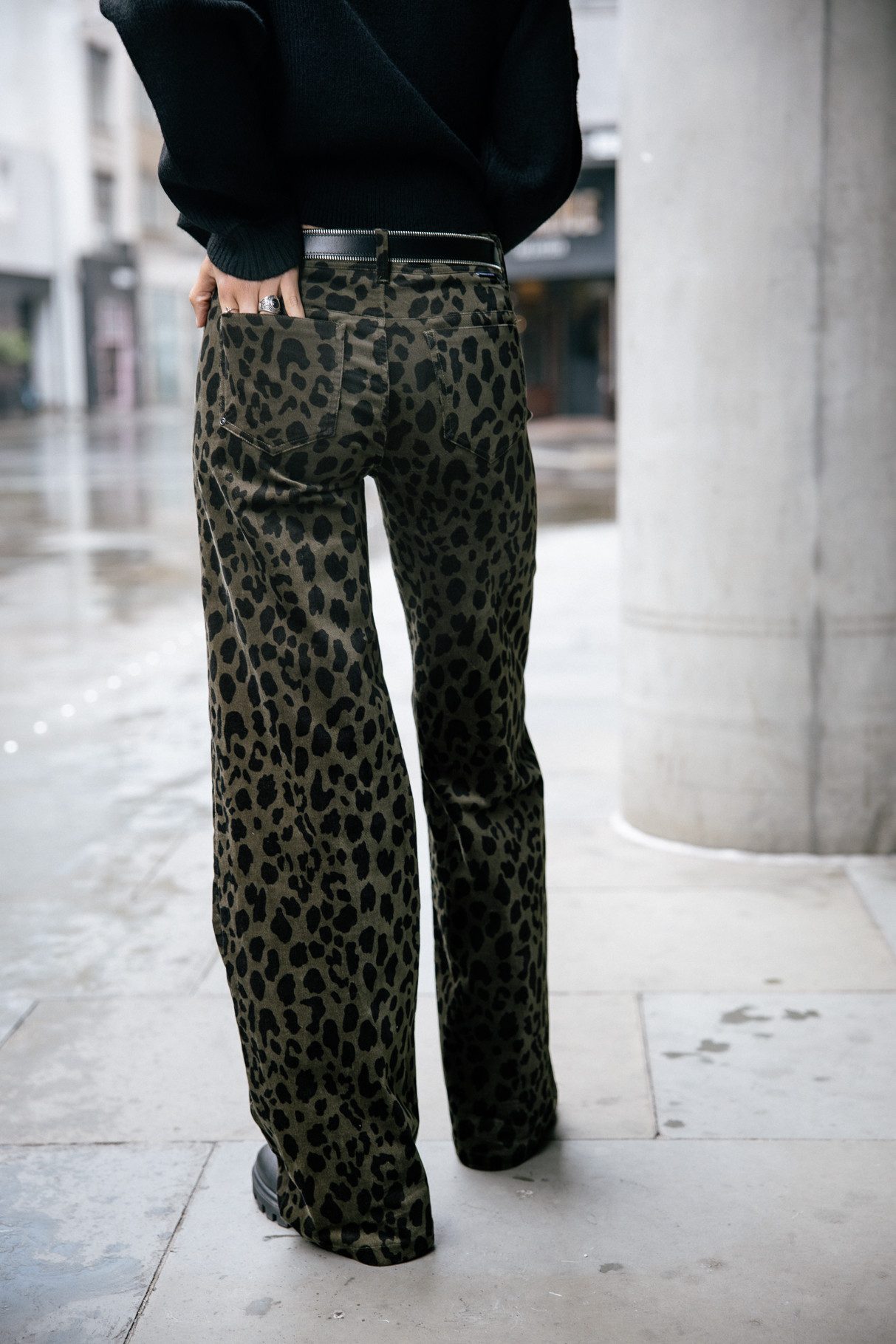 Freeman T. Porter Relaxhose Agatha Bachata - weite Hose - Leopardenprint - Schlaghose