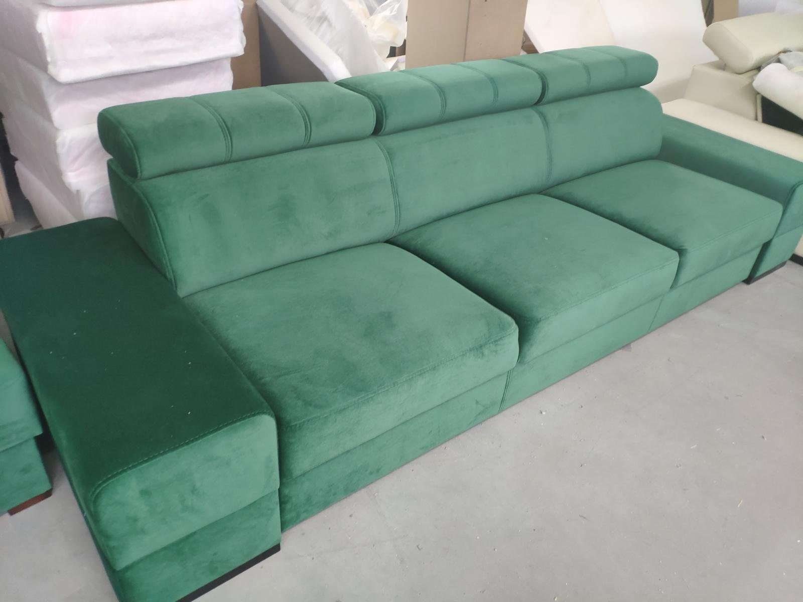 JVmoebel Sofa Design xxl Couchen Sofa 4 - Sitzer Couch Leder Polster, Made in Europe Grün