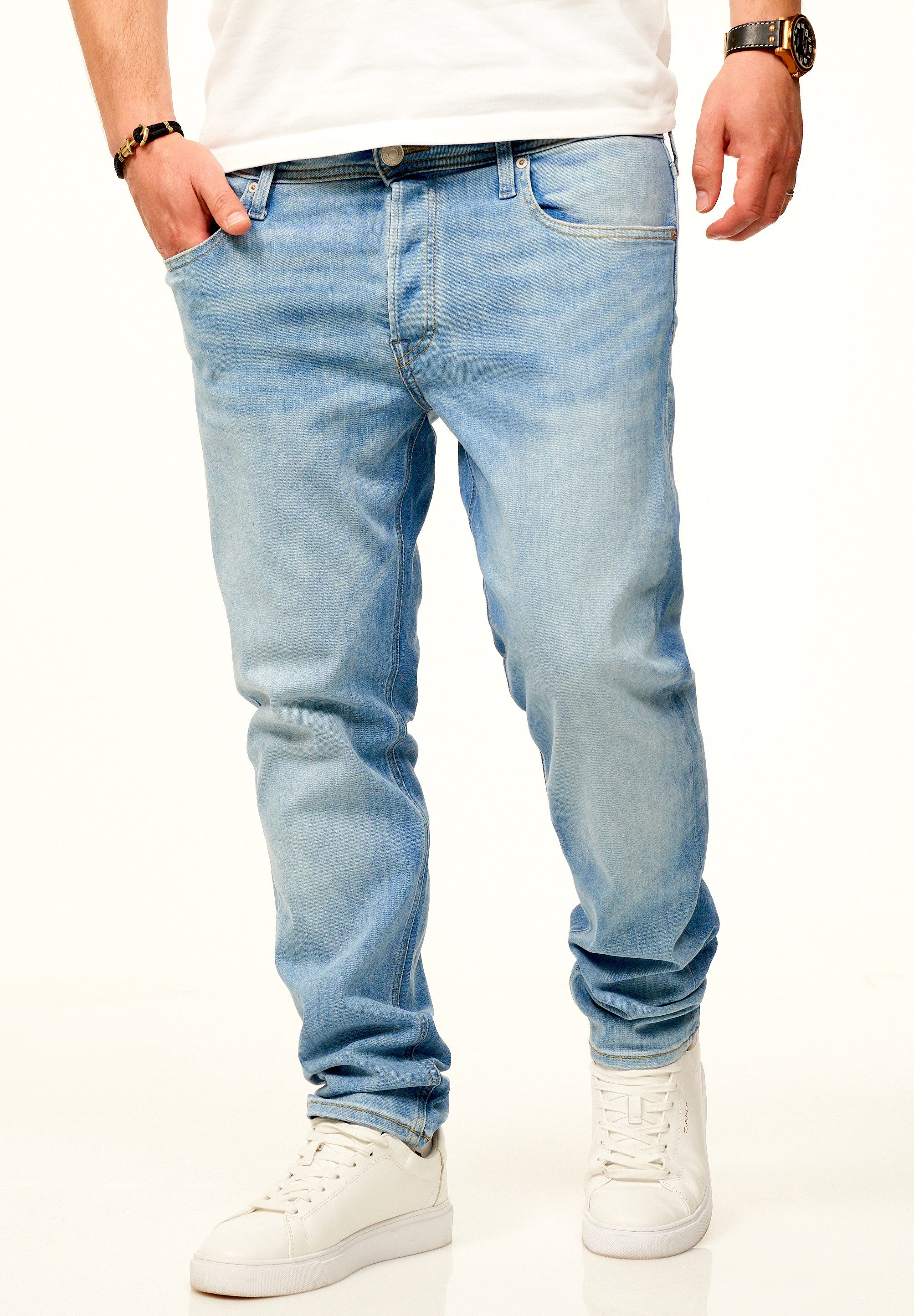 Jack & Jones Tapered-fit-Jeans MIKE ARIS Original Denim Hose mit Stretch Herren Jeans mit Comfort Fit Passform – Bild 5 von 5
