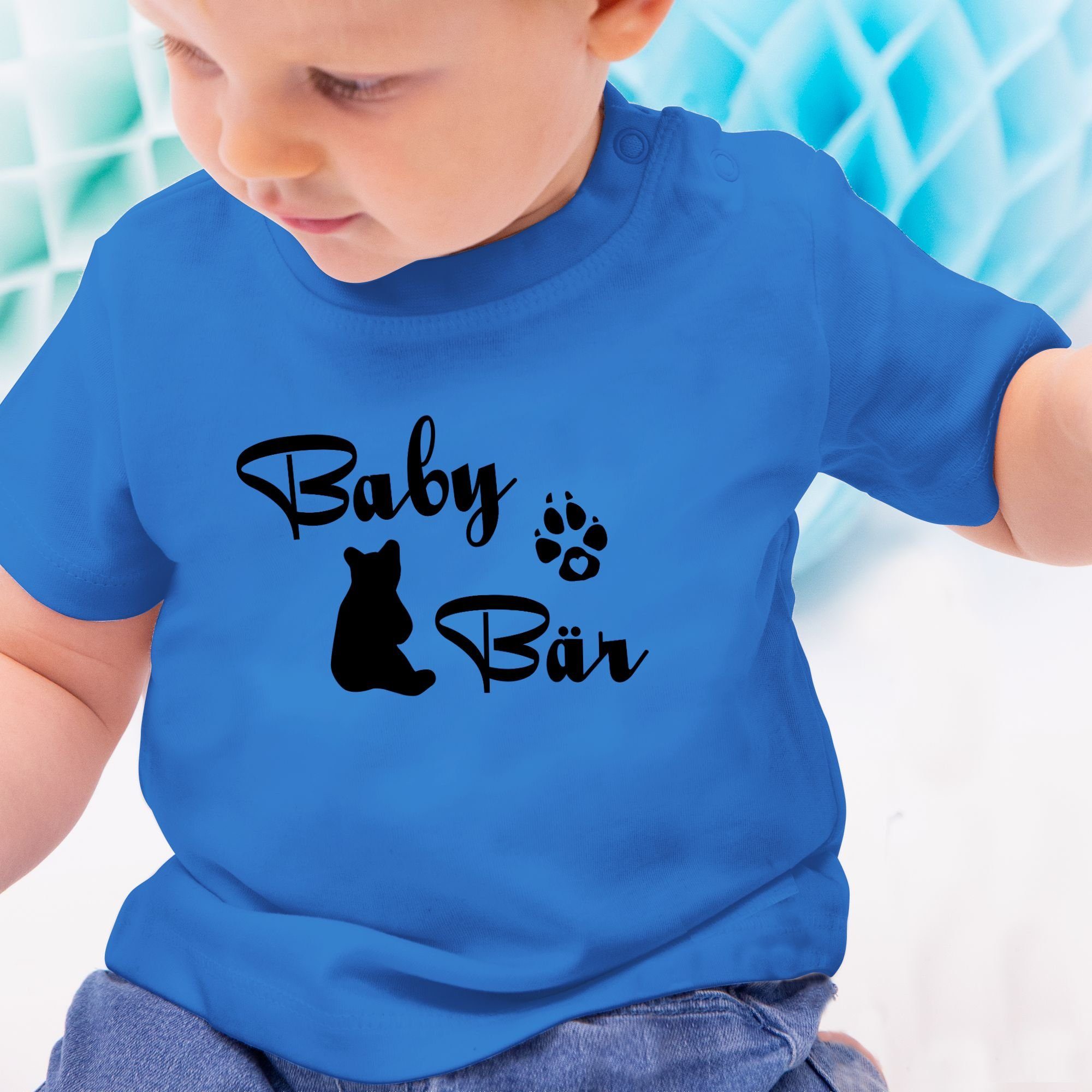 Shirtracer T-Shirt Strampler 2 Lettering Mädchen Junge Royalblau & Baby Bär Baby