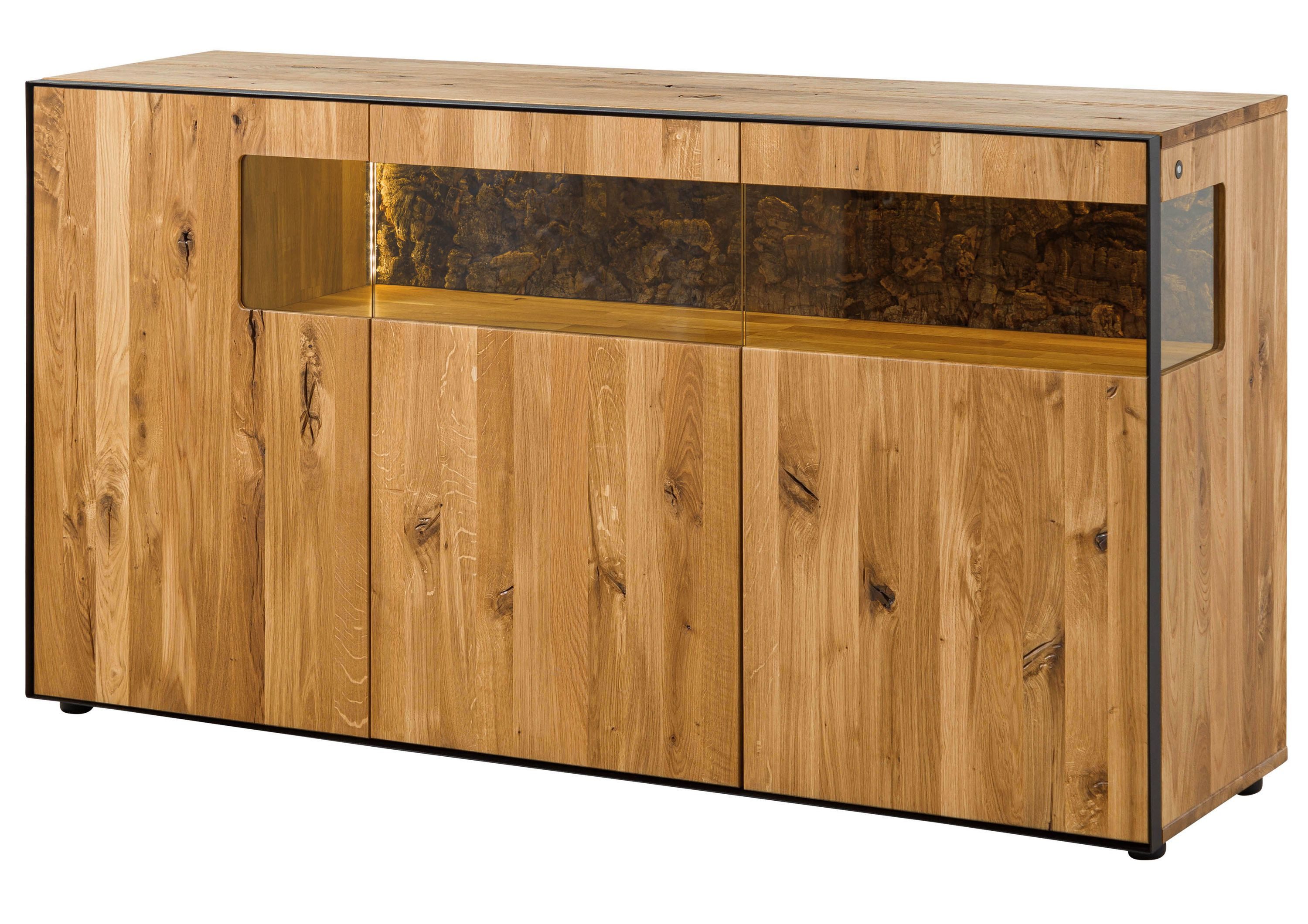 Massivmoebel24 Sideboard (Massivholz), Wildeiche 200x45x87 natur geölt STAR günstig online kaufen