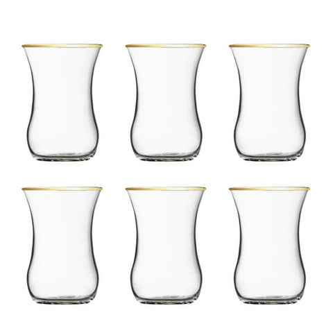 Pasabahce Teeglas Tempo Teegläser Golden Touch, Glas, für 6 Personen