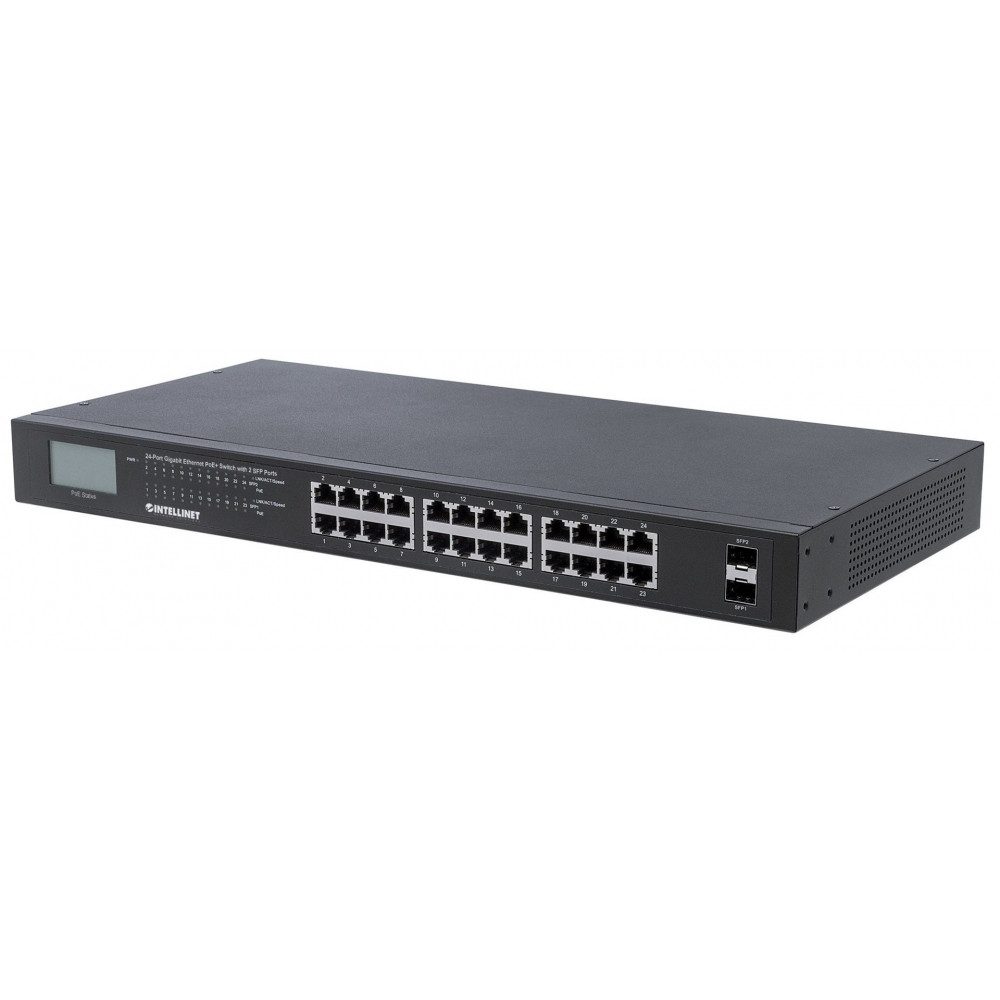 Intellinet PoE+ Switch 24-Port Gigabit Netzwerkgerät. WLAN-Router