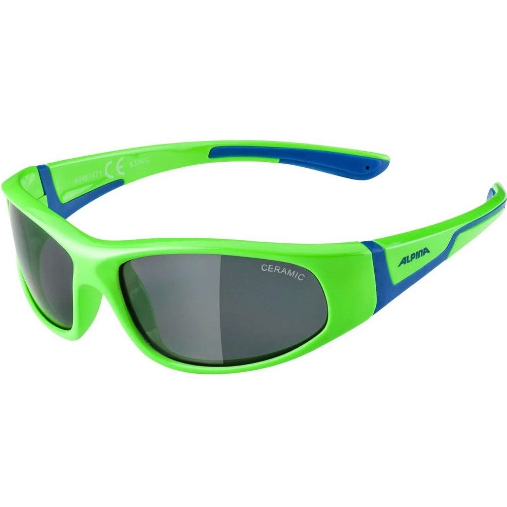 Alpina Fahrradbrille Flexxy Cool Kids Kinderbrille neon green-blue