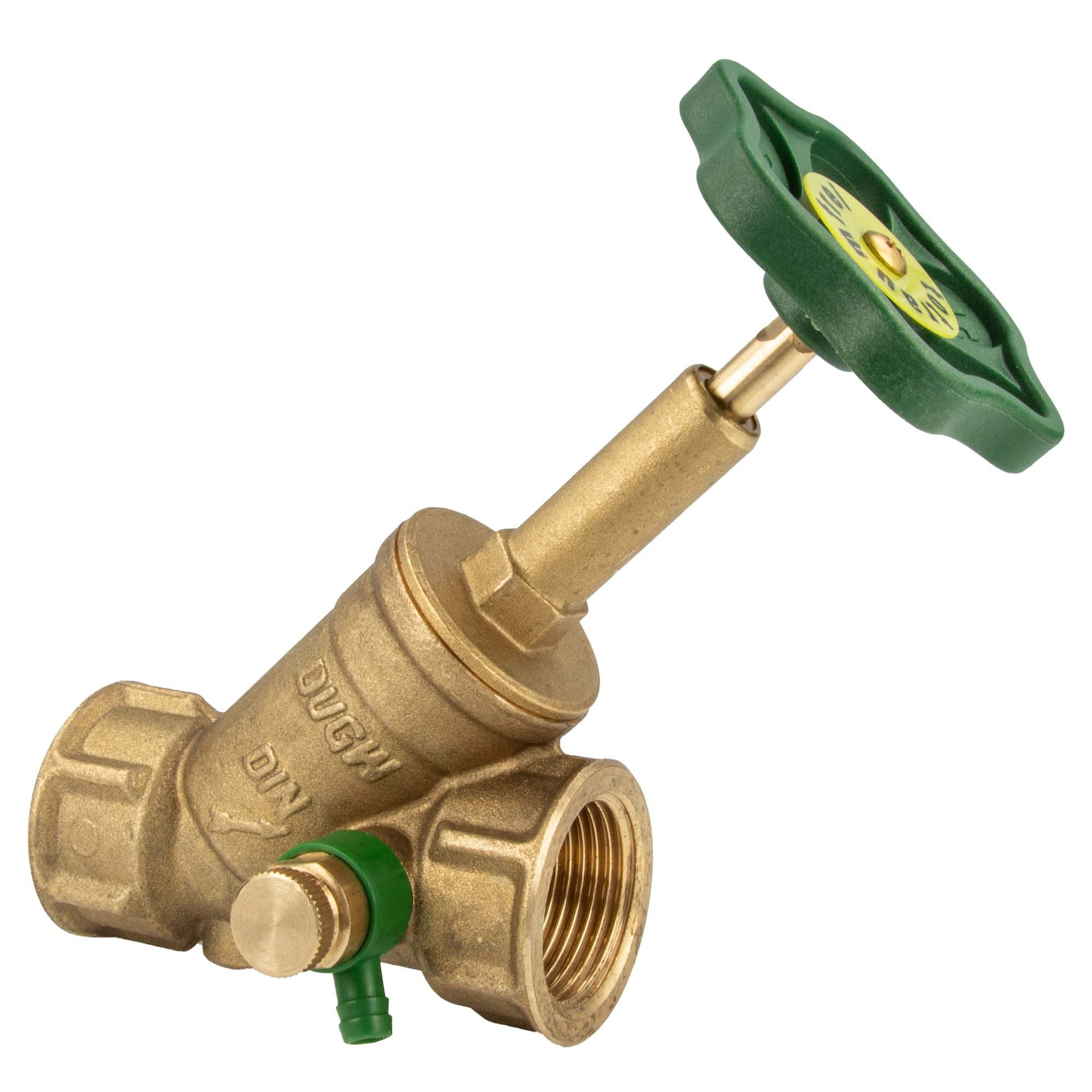 Schlösser Absperrventil Freistromventil Schrägsitzventil DVGW mit Entleerungsventil Typ 1510, Zulassungen: DVGW für Trinkwasser