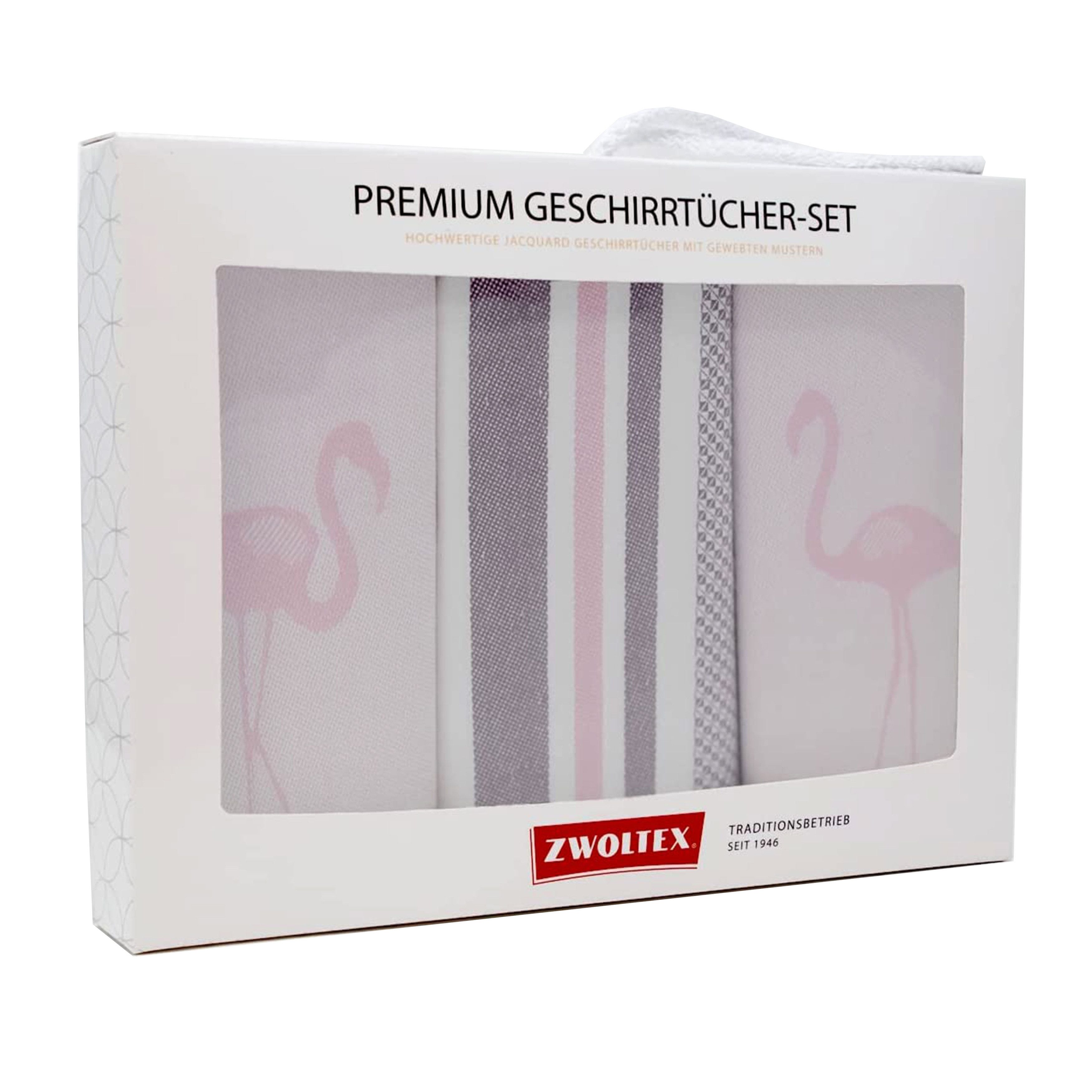 Zwoltex Geschirrtuch Hochwertiges Jacquard Geschirrtücher Geschenkset aus 100% Baumwolle, fusselfrei und machinenwaschbar