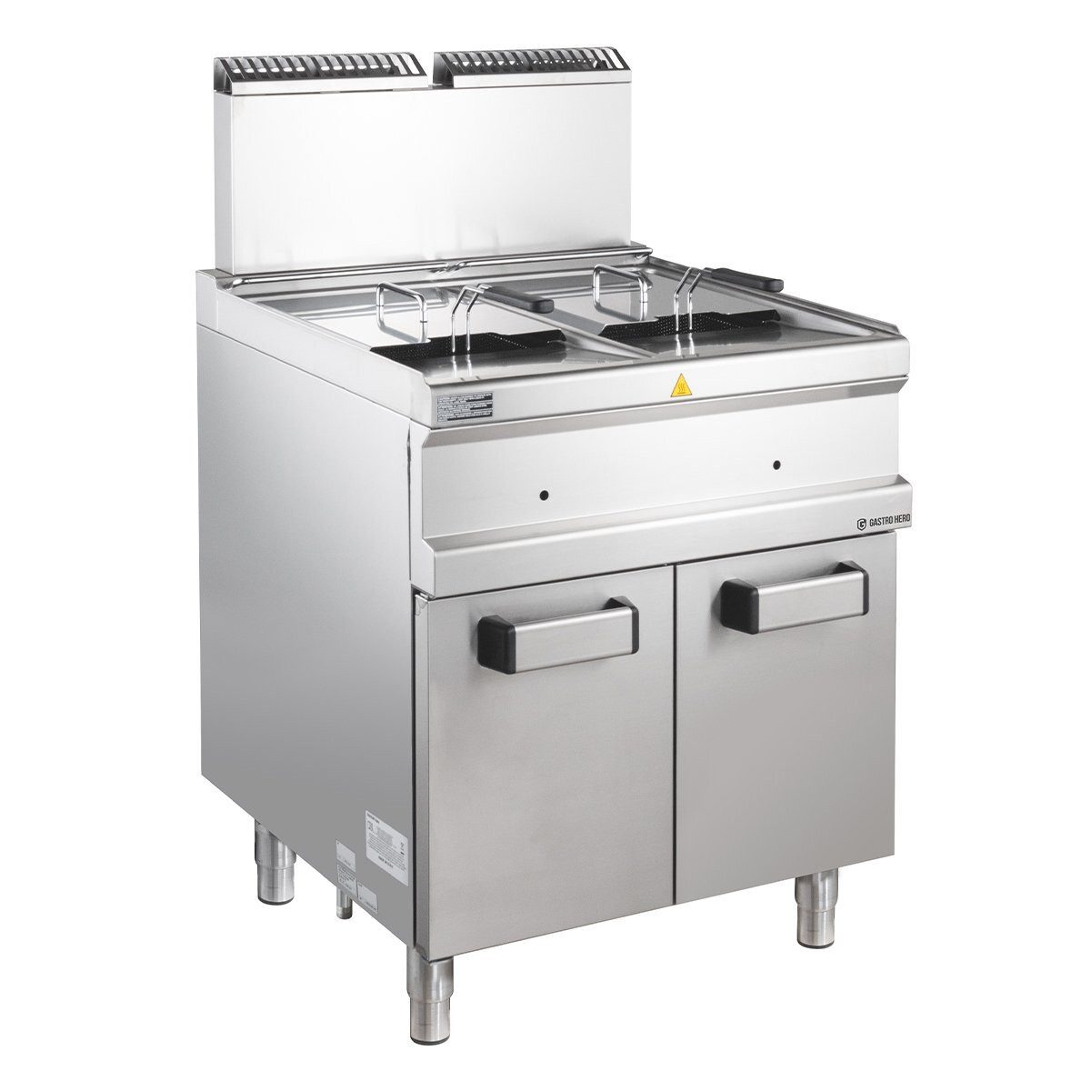 GastroHero Fritteuse Gas Fritteuse 14+14 Liter 25 kW Edelstahl Profi