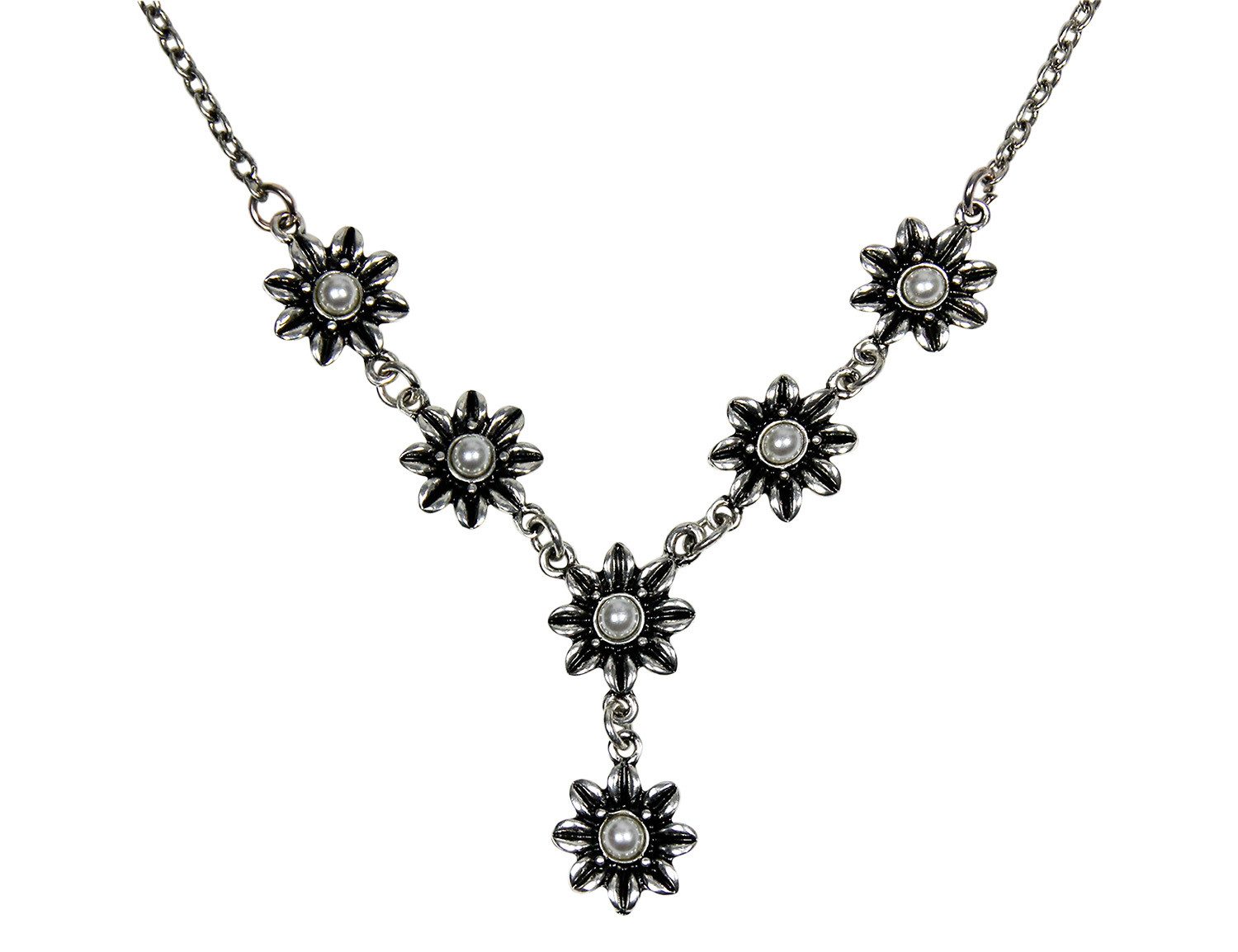 LUISIA® Kette mit Anhänger LUISIA Blumen Collier 'Serenity' mit Perlen 47799