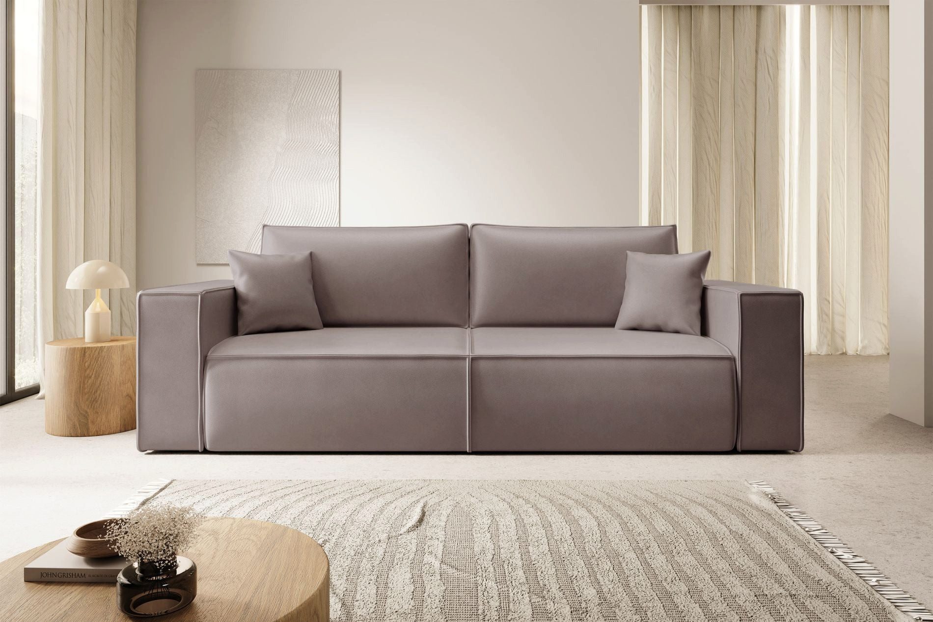 Selsey Schlafsofa, 3-Sitzer Sofa mit Bettkasten, Schlaffunktion, Kunstleder
