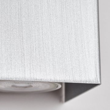 hofstein Wandleuchte »Cerredolo« moderne Wandlampe aus Metall in Nickel-matt, ohne Leuchtmittel, moderne Leuchte mit Up & Down Lichteffekt, 2xGU10
