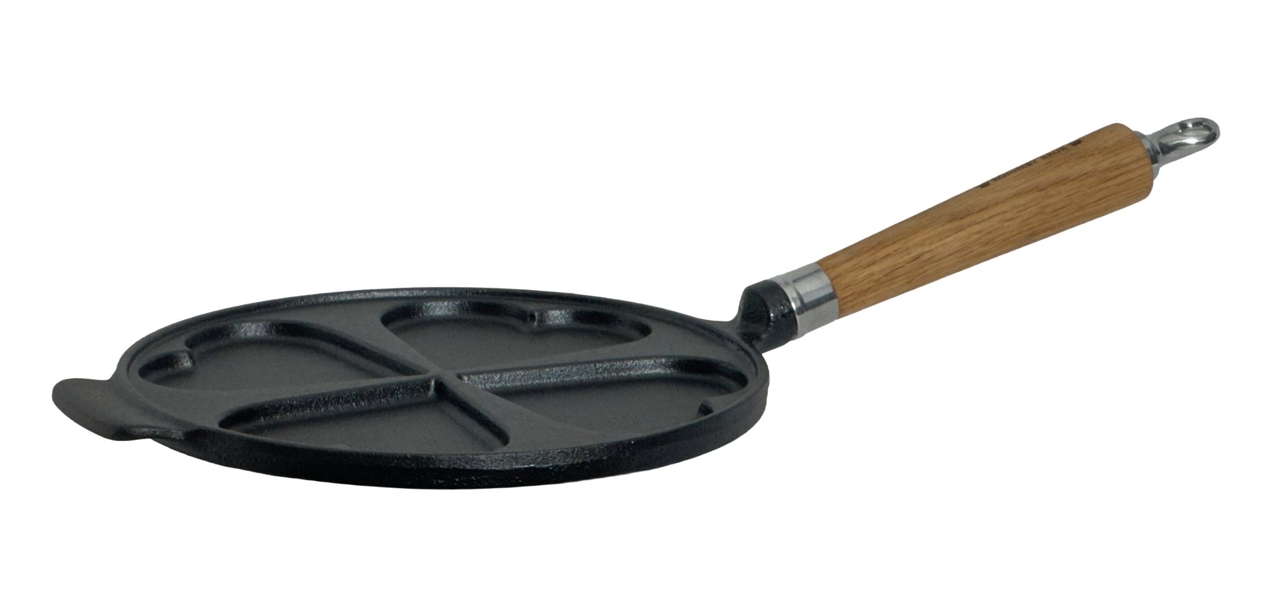 Ronneby Bruk Bratpfanne Maestro Herzpfannkuchen-Pfanne, Ø 24 cm, mit Holzgriff, Gusseisen (1-tlg)