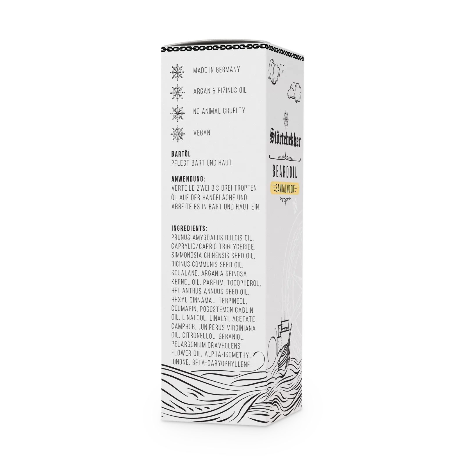 Störtebekker Bartöl für die tägliche Bartpflege - Vegan - angenehmer Duft (50 ml), gepflegter Bart ohne Juckreiz