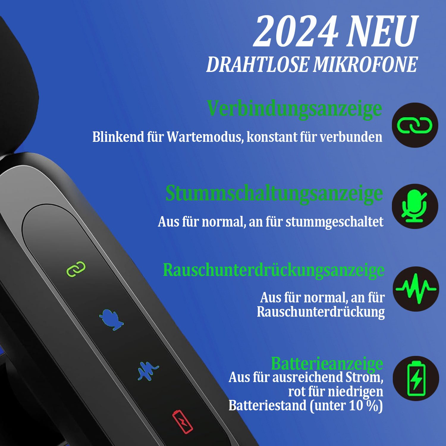 Coonoor Mikrofon Rauschunterdrückendes Ansteckmikrofon, Plug-and-Play-Funkmikrofon, kompatibel mit Type C/USB-C, Mini-Mikrofon. – Bild 4 von 5