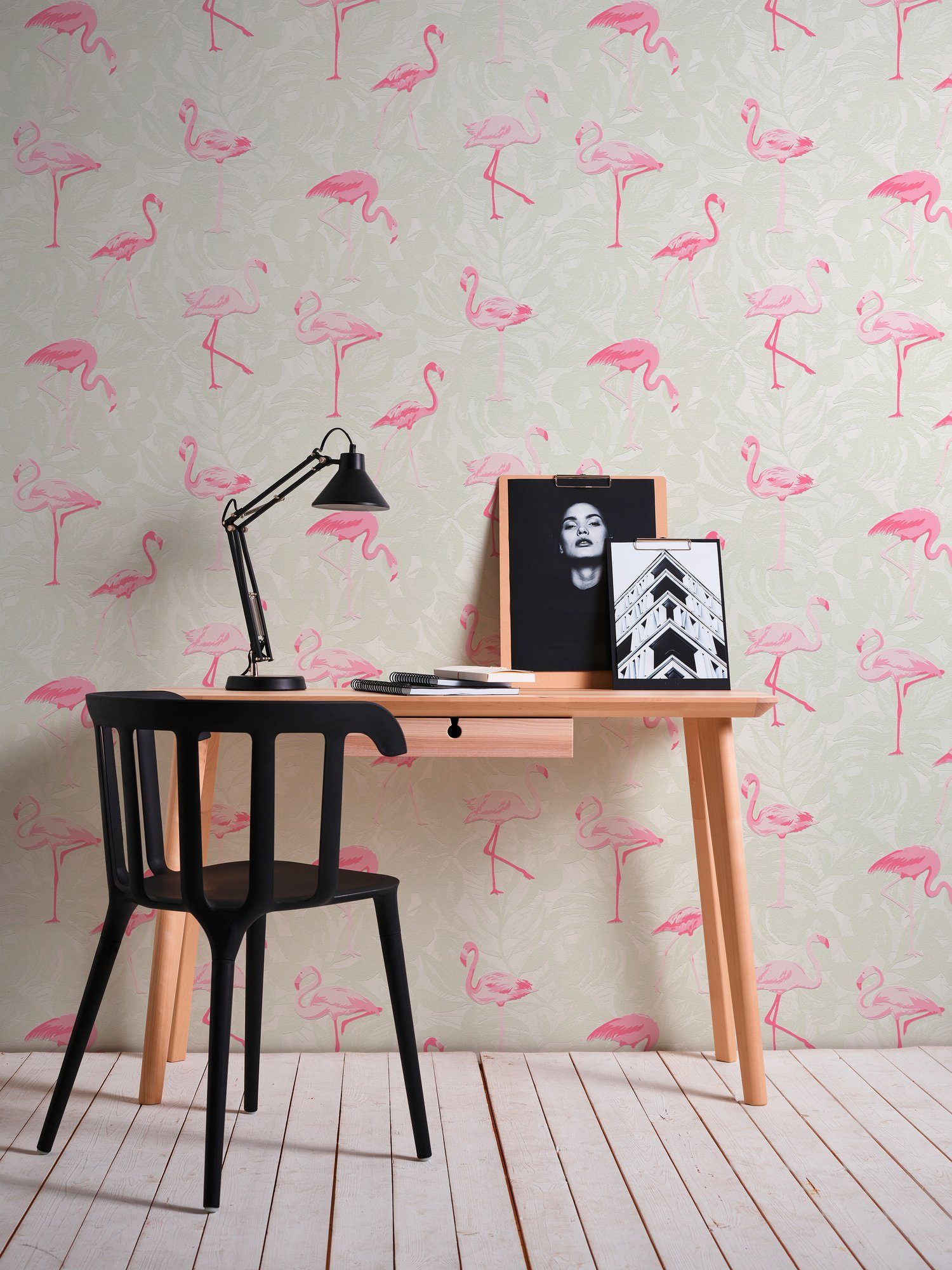 strukturiert, Flamingos, Boys Vliestapete A.S. Tapete Girls bunt/weiß & Création mit floral, Tiere 6