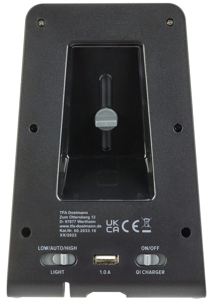 TFA Dostmann Wecker TFA 60.2033.10 ICONcharge digitaler Wecker mit Induktions-Ladestation