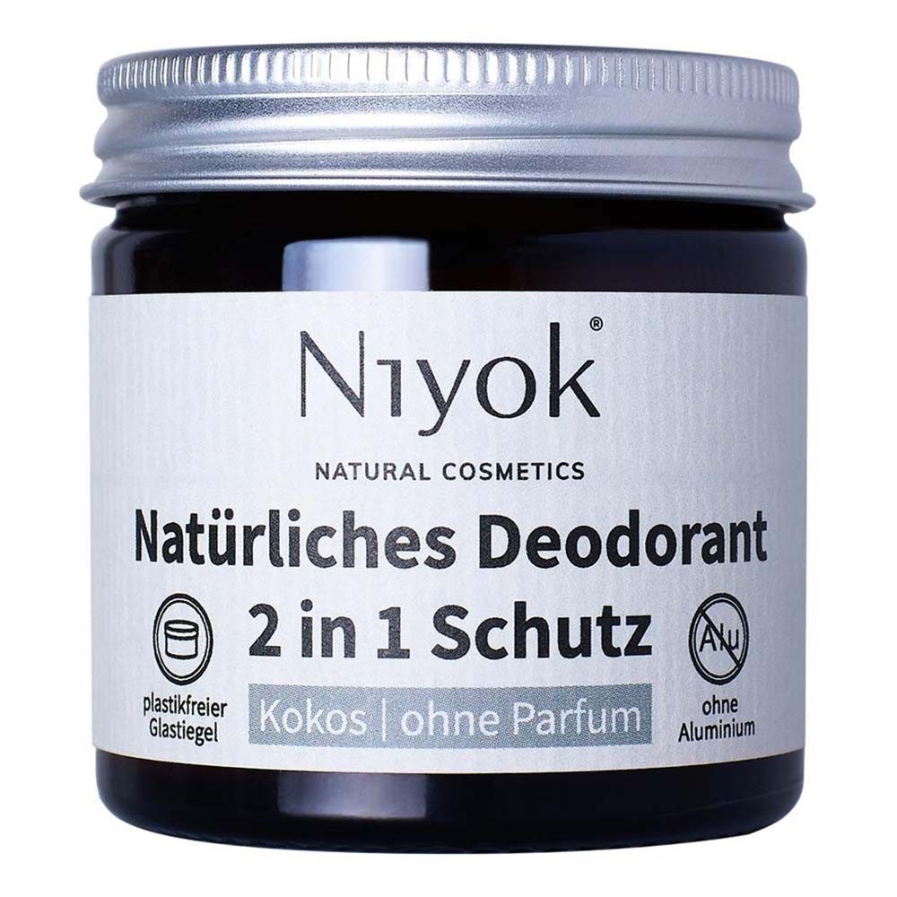 Niyok Deo-Creme 2in1 Deodorant - Kokos, ohne Parfum 40ml