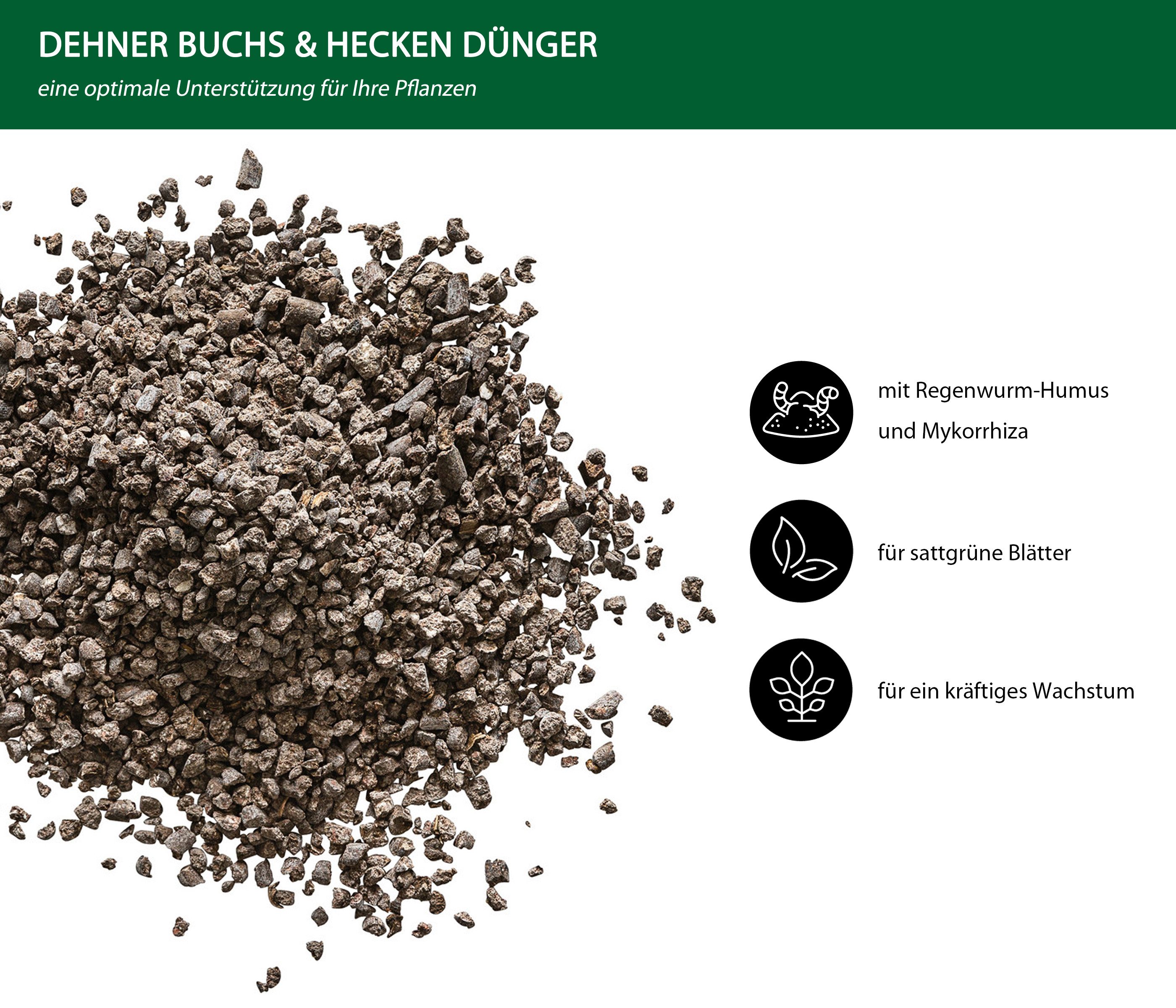 Dehner Gartendünger Buchsbaumdünger, Heckendünger, 2 kg, reicht für ca. 25 qm, 25 m², hochwertiger NPK-Dünger, mit Spurennährstoffen