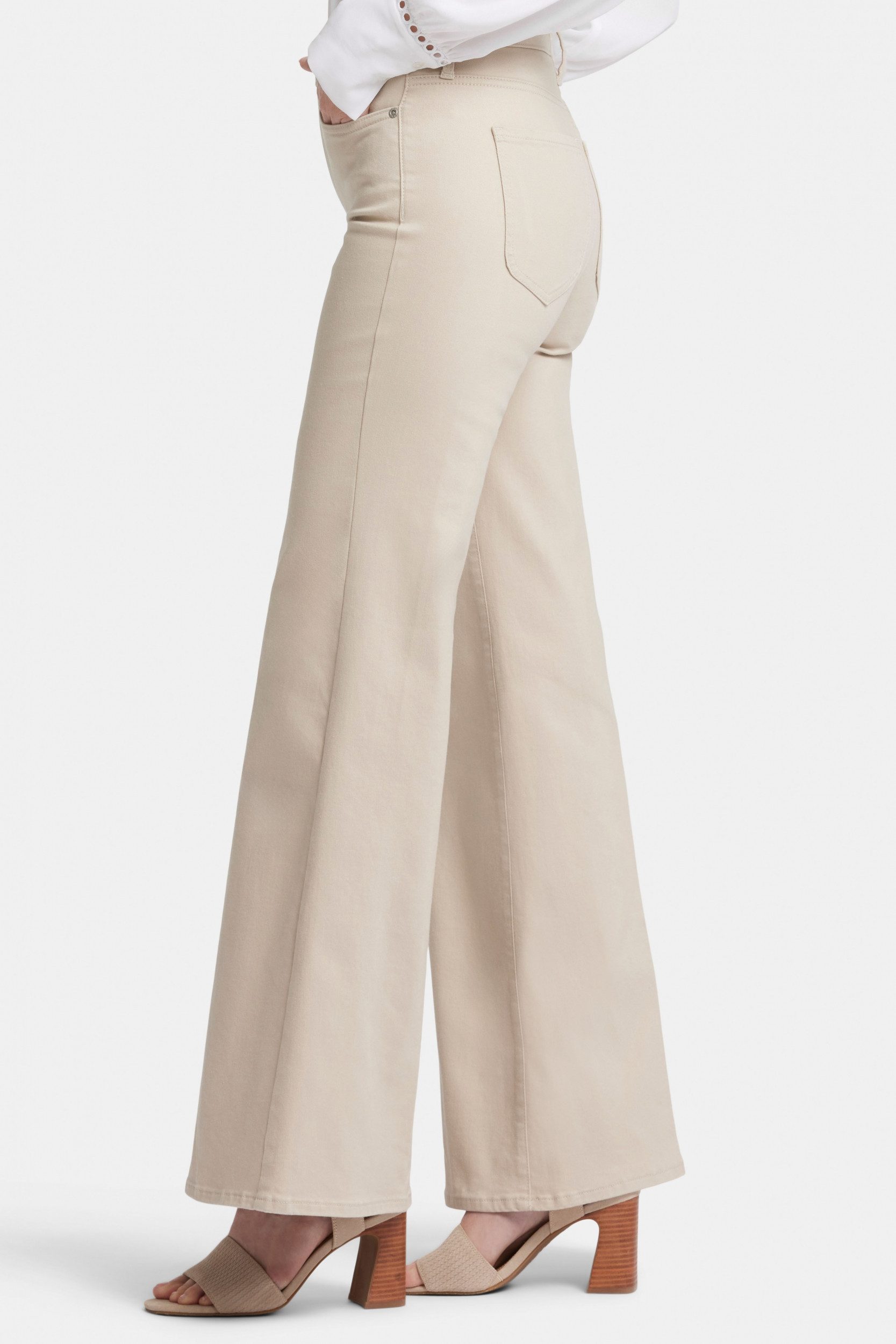 NYDJ Weite Jeans Mia Palazzo Jeans in kurzegröße mit hoher Taille