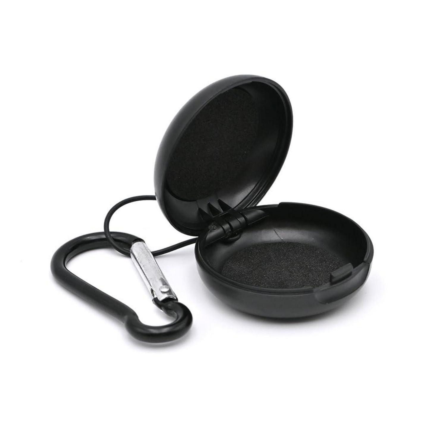 LuxusKollektion Gehörschutzstöpsel Ohrstöpsel Etui mit Karabiner Schwarz
